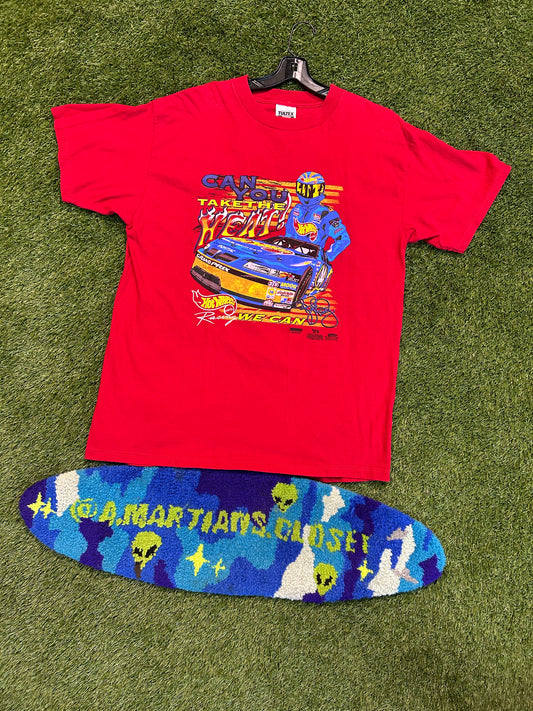 Vintage 90s Kyle Petty Can You Take The Heat Hot Wheels Tee