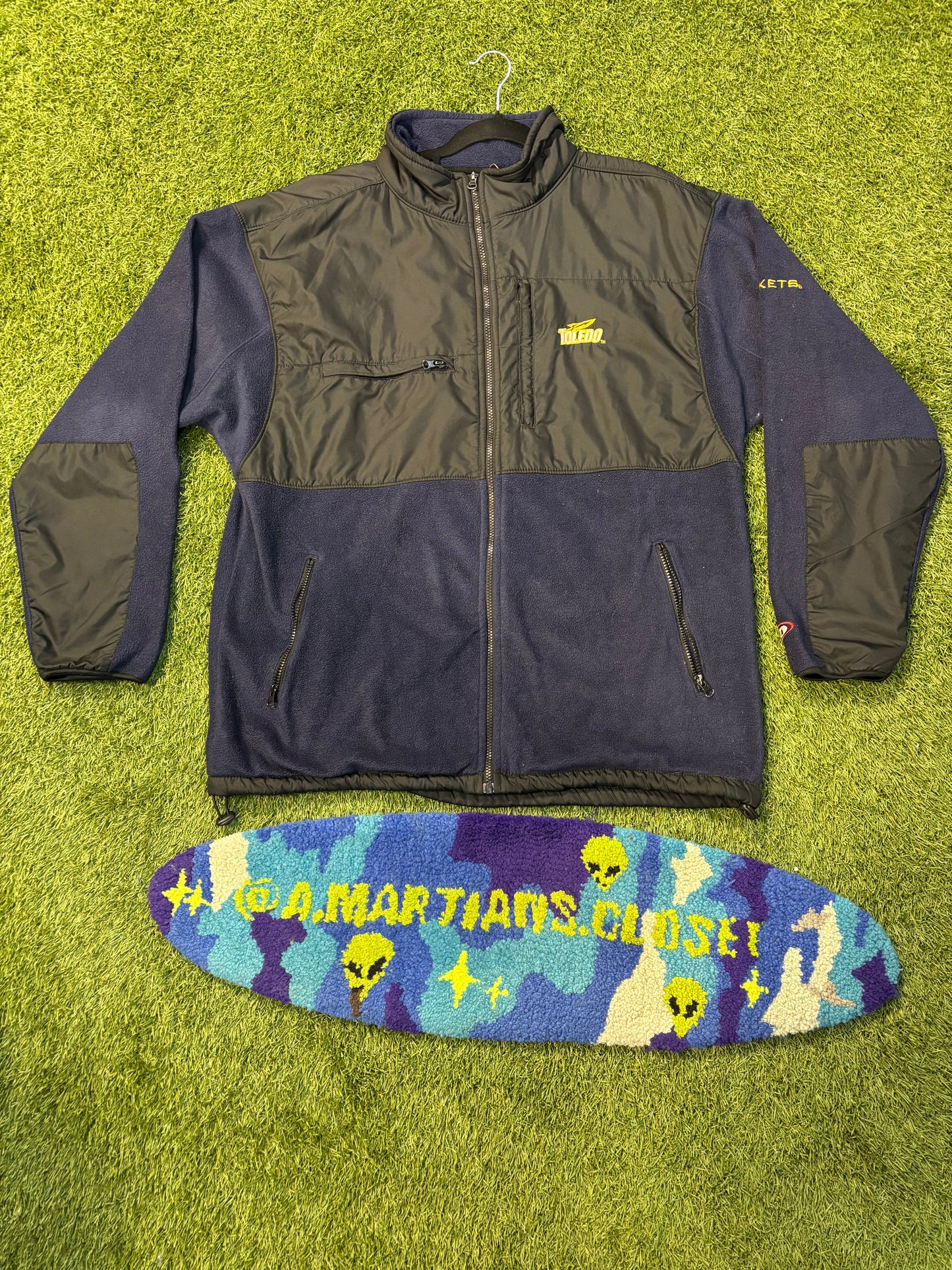 Navy Blue and Black Proplayer Toledo Rockets Fleece Jacket Size XL