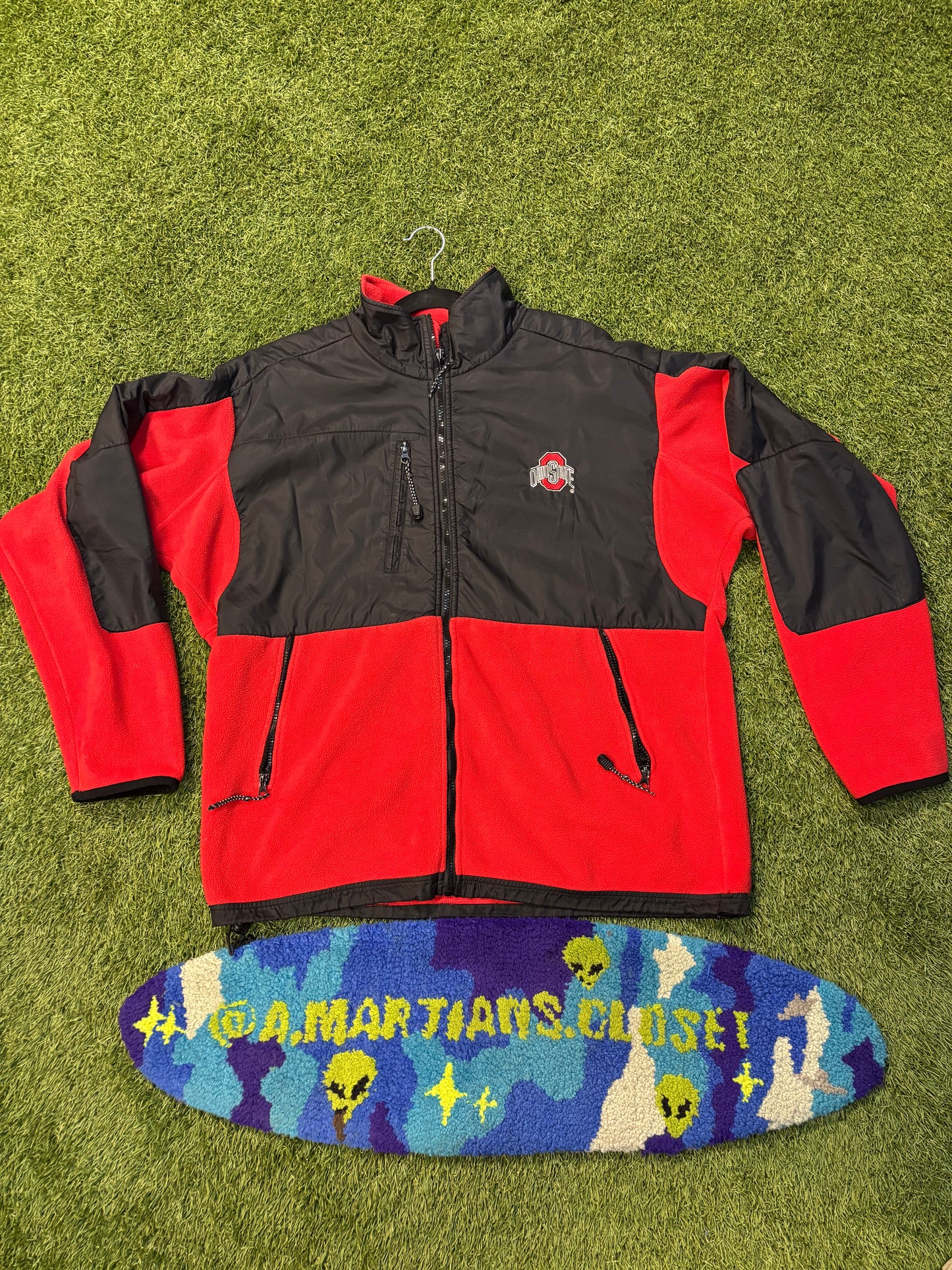 Black and Red Ohio State Buckeyes Fleece Jacket Size XL