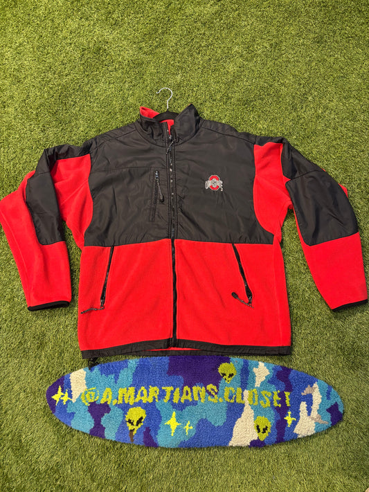 Black and Red Ohio State Buckeyes Fleece Jacket Size XL