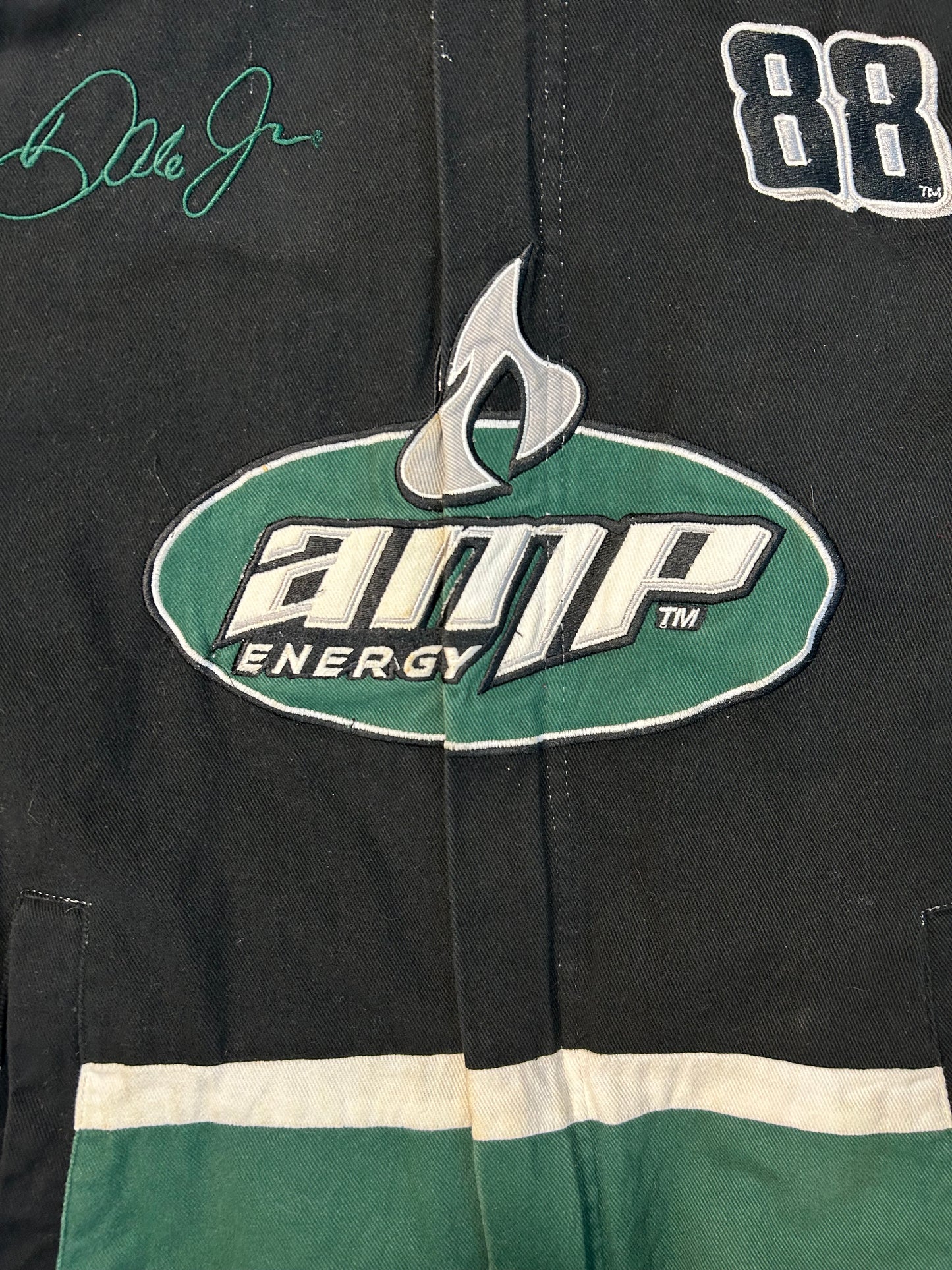 Y2K Dale Earnhardt Jr #88 Front Patch Amp Energy NASCAR Jacket