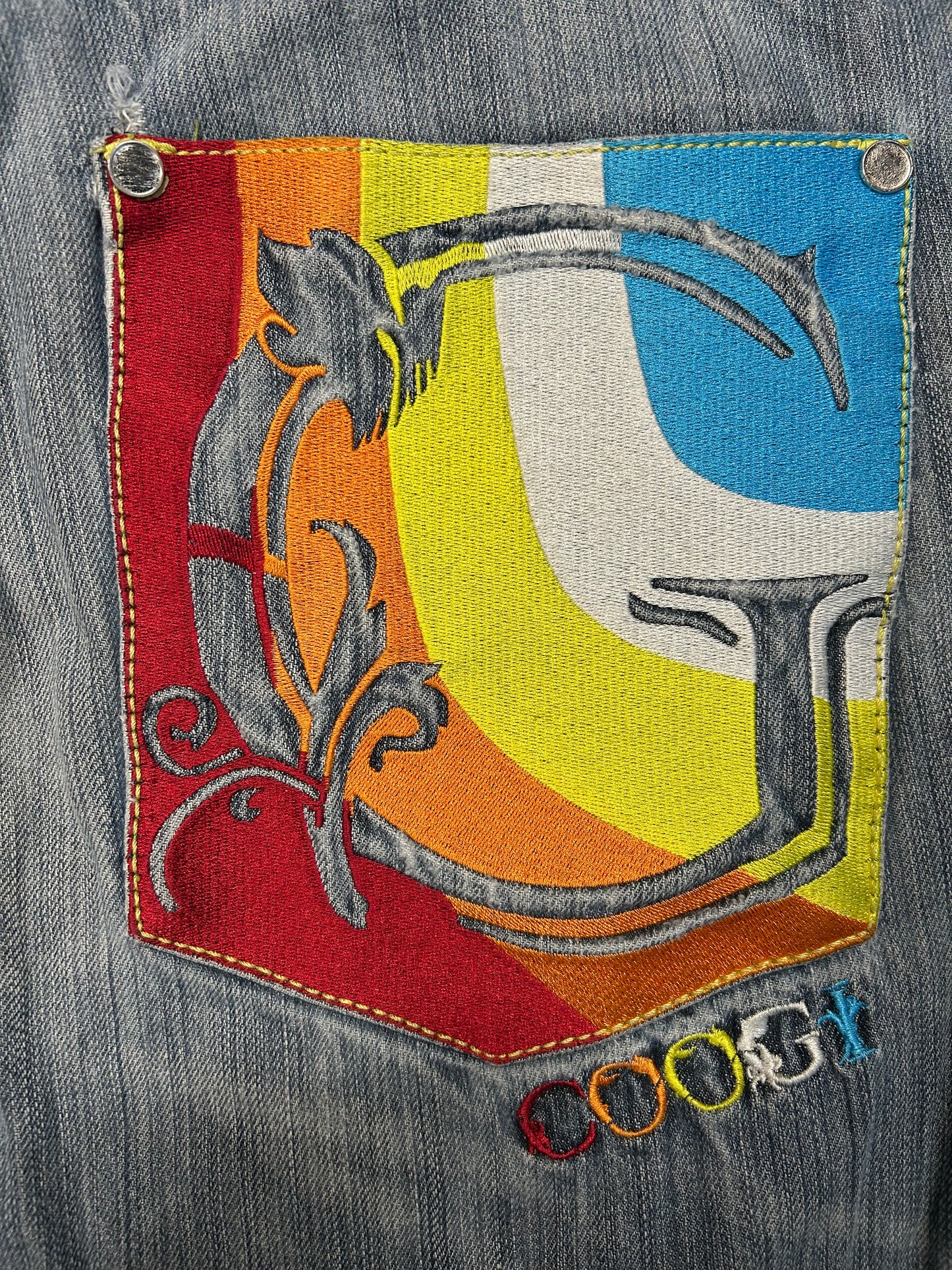 Y2K Coogi Multi Color Big G Jeans