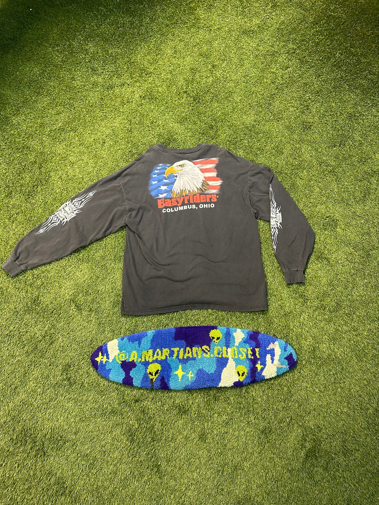 Vintage Easy Riders Motorcycle Long Sleeve Skull Tee