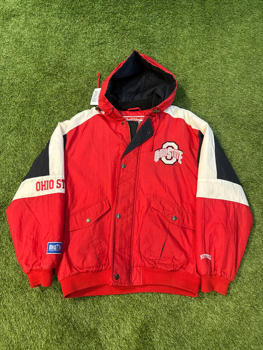 VINTAGE NUTMEG “OHIO STATE”FULL ZIP PUFFER JACKET