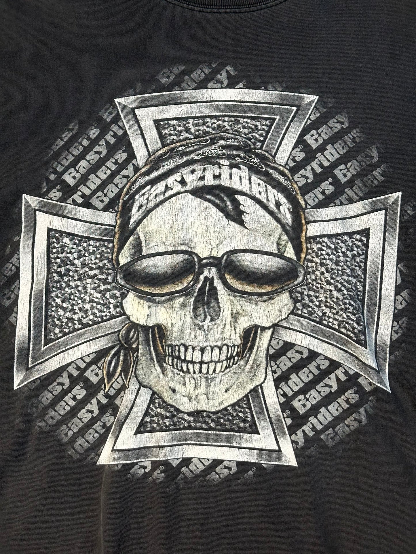 Vintage Easy Riders Motorcycle Long Sleeve Skull Tee