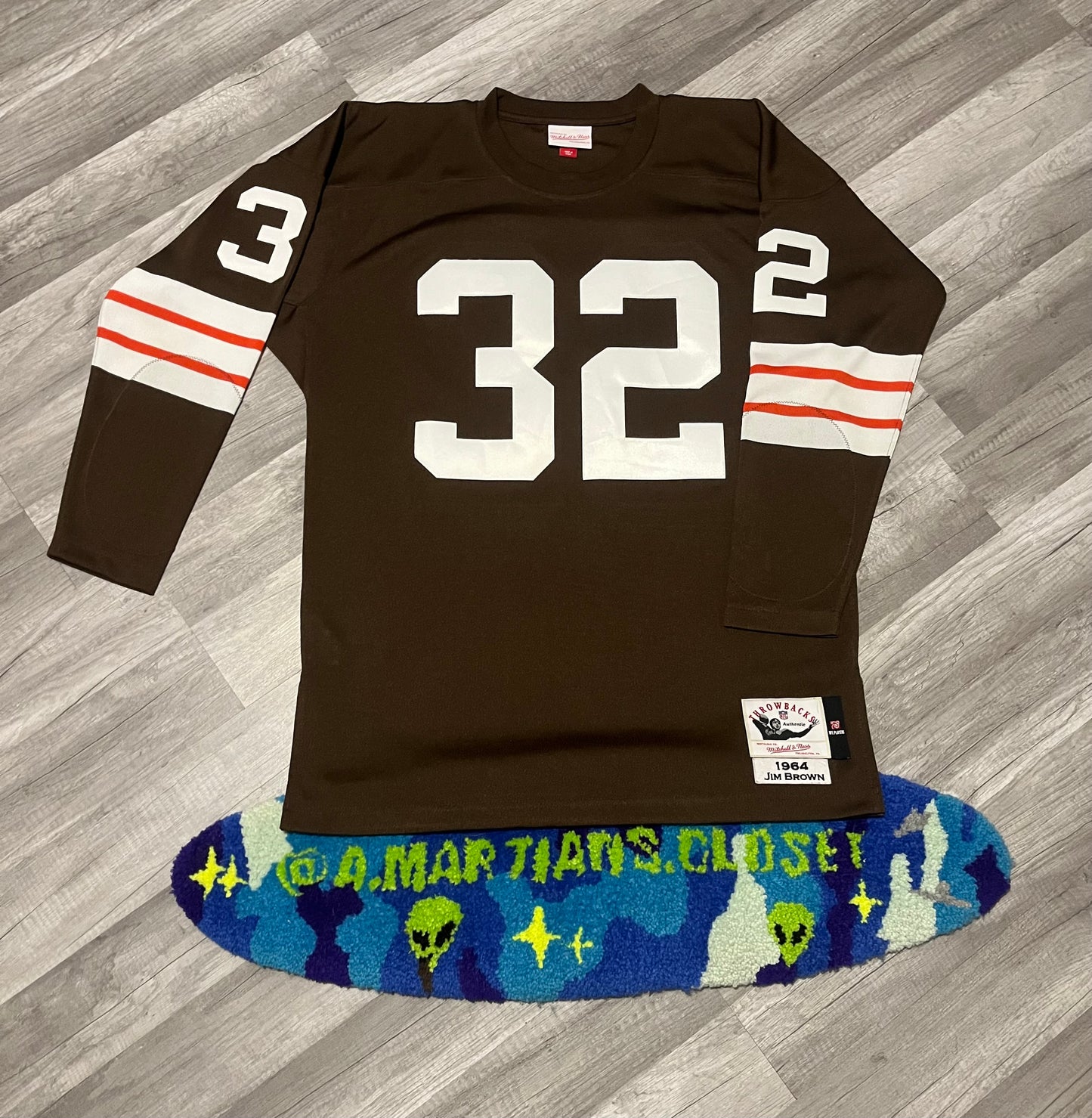 Throwback Jim Brown Cleveland Browns Long Sleeve Jersey