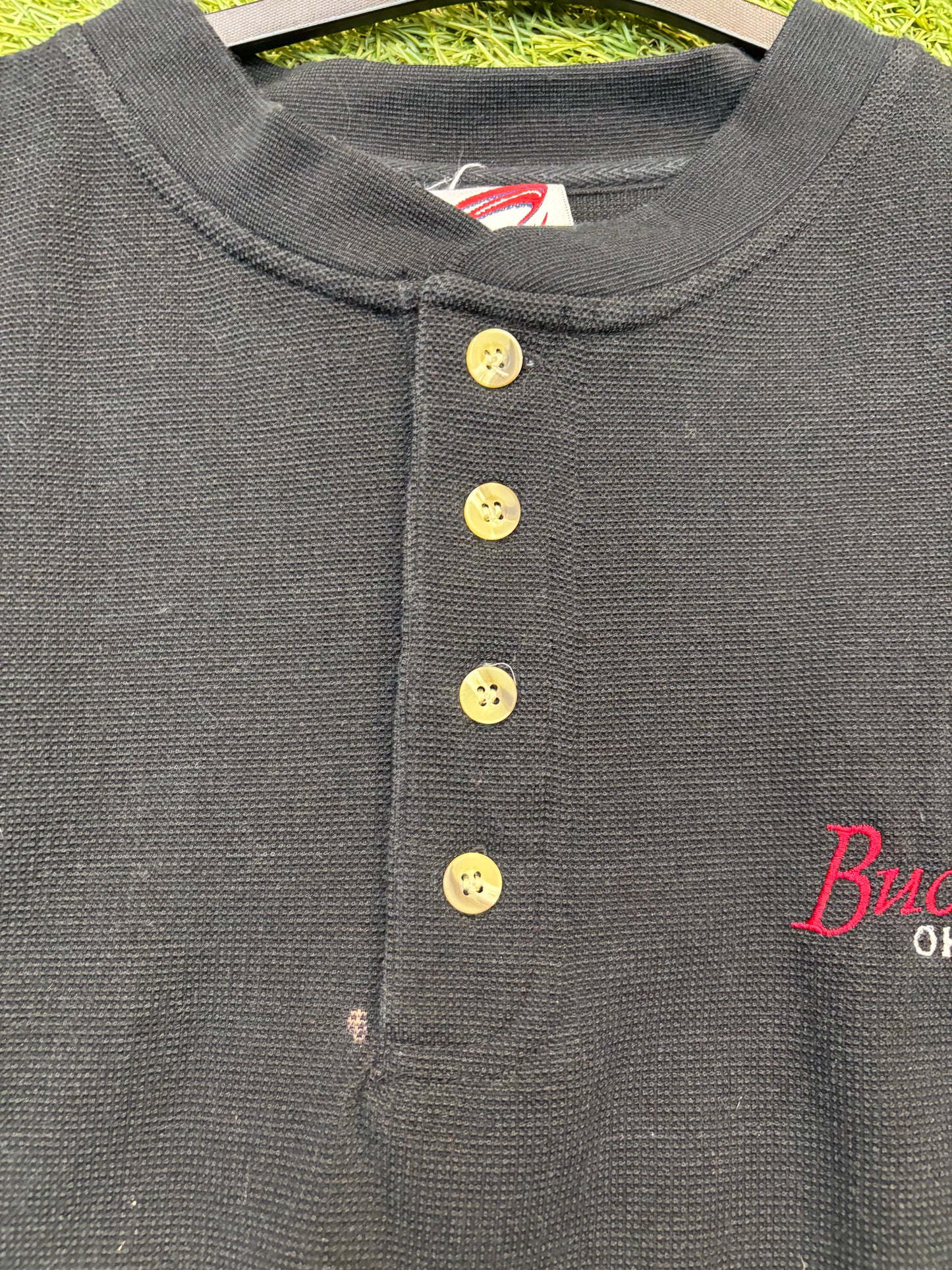 Vintage Black Buckeyes Ohio State Button Up Sweatshirt