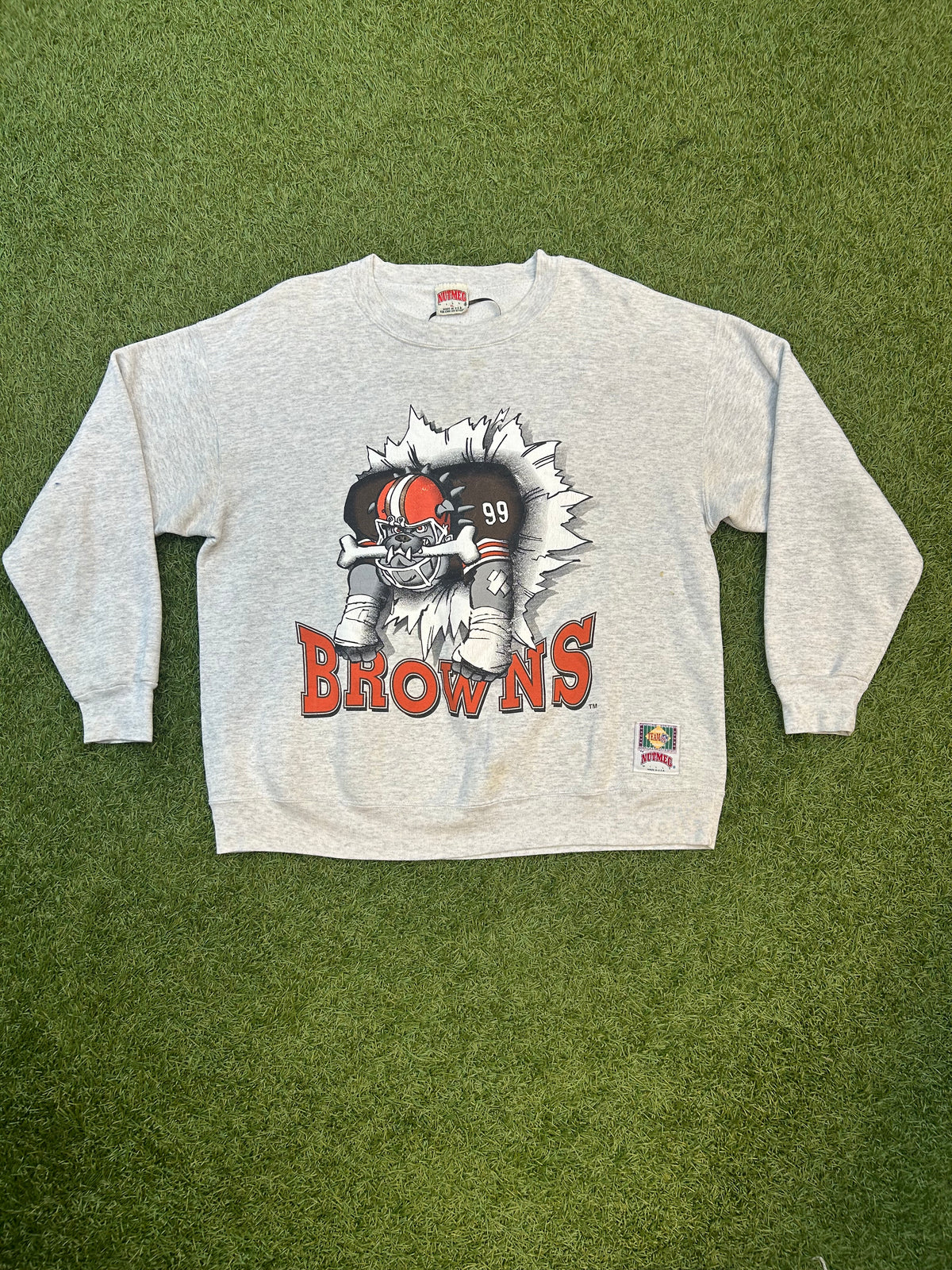Vintage 1993 Cleveland Browns NFL Fighting Dog Crewneck