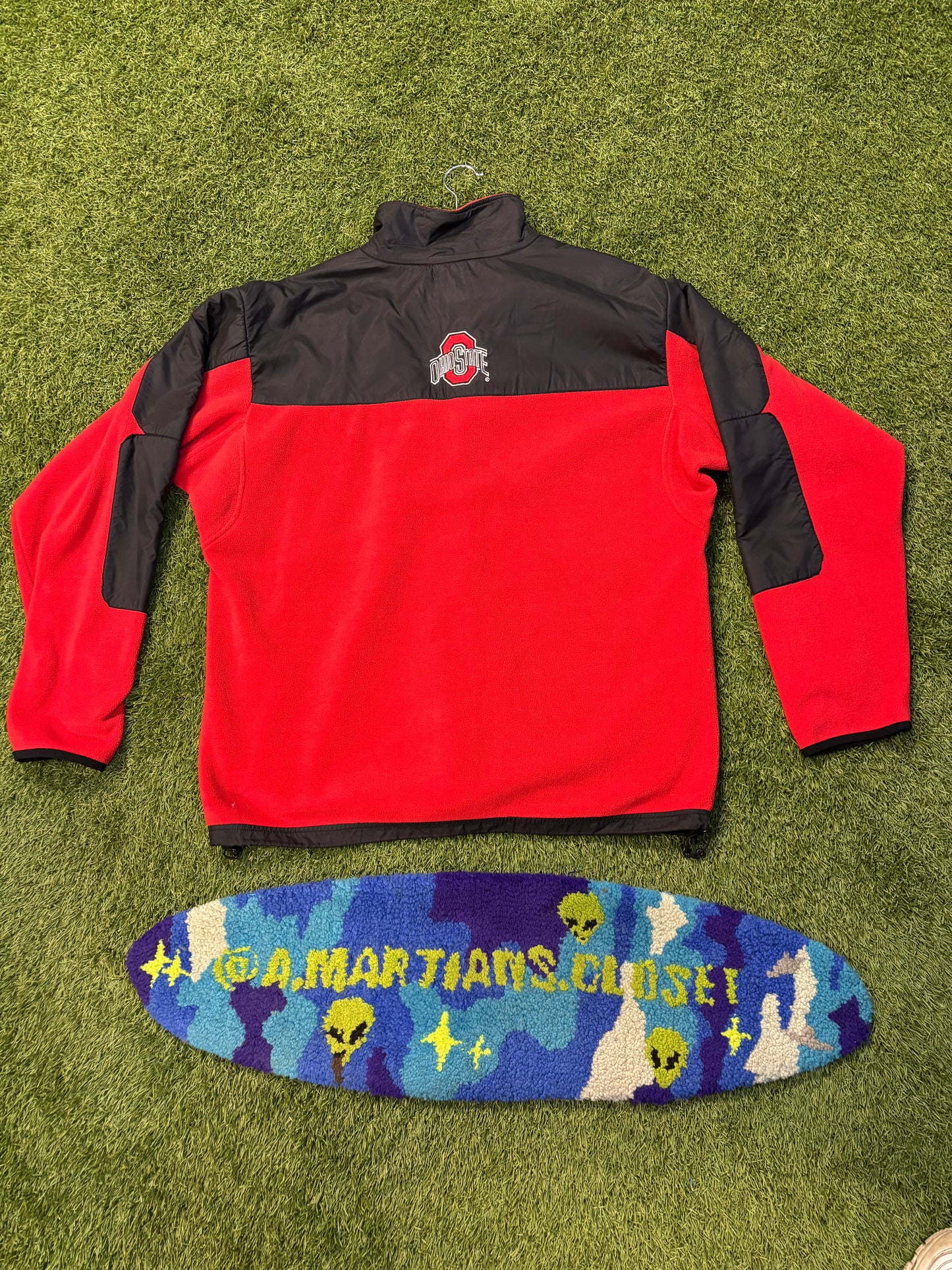 Black and Red Ohio State Buckeyes Fleece Jacket Size XL