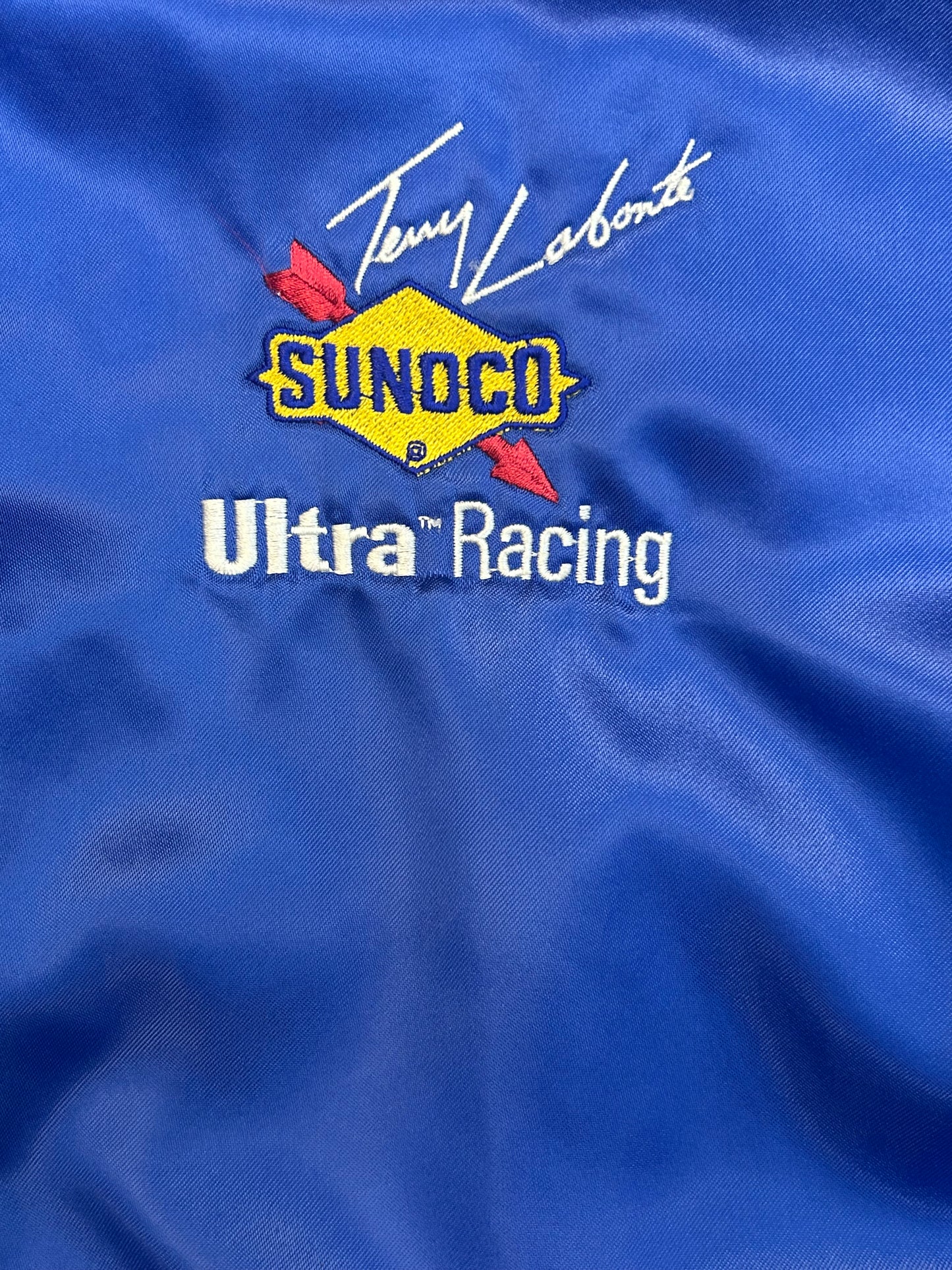 Vintage 90s Terry Labonte Satin Sunco NASCAR Bomber Jacket