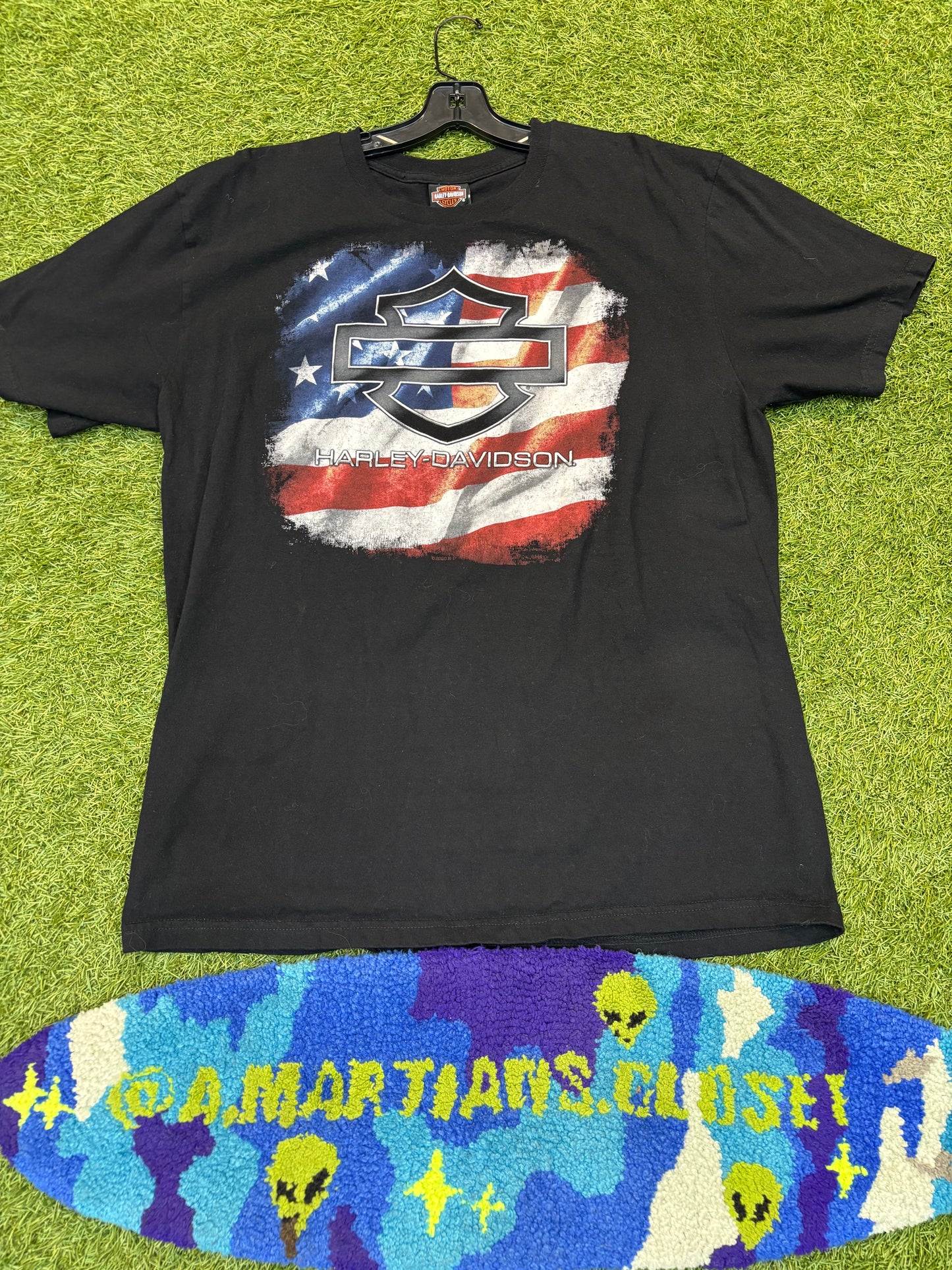 Harley Davidson Tee American Flag Graphic