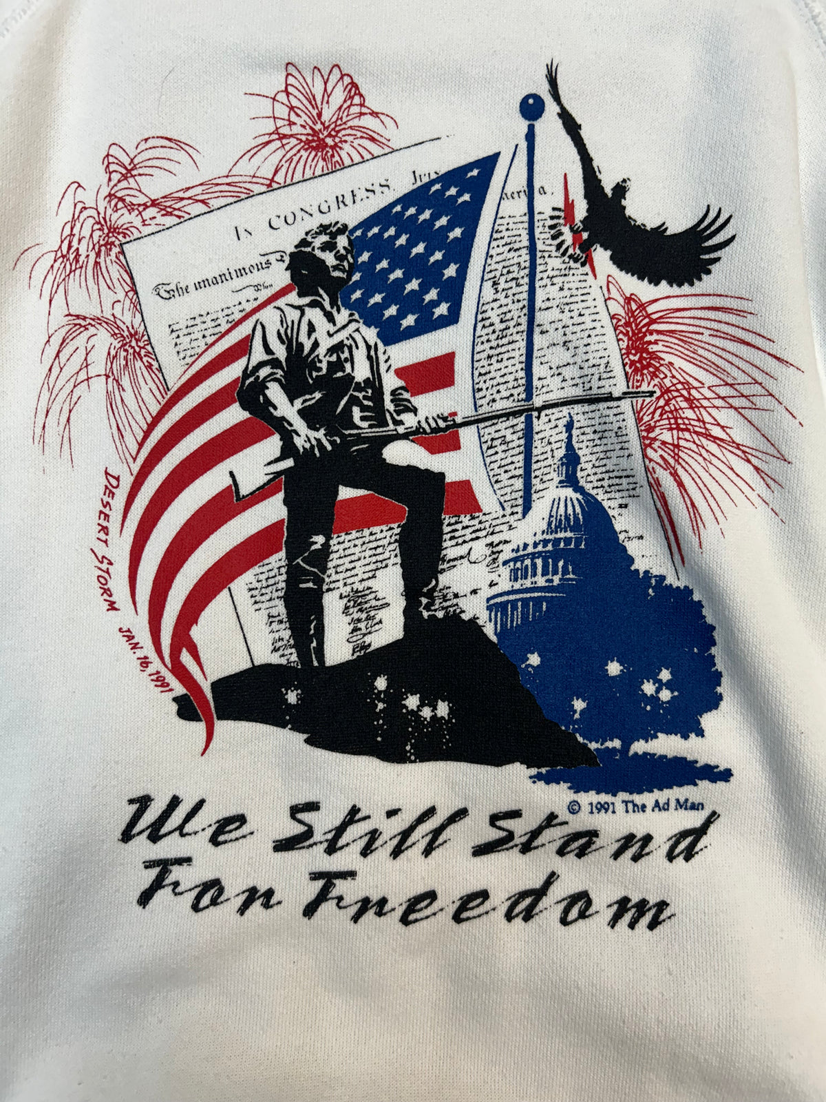 Vintage 1991 The Ad Man We Still Stand For Freedom Crewneck