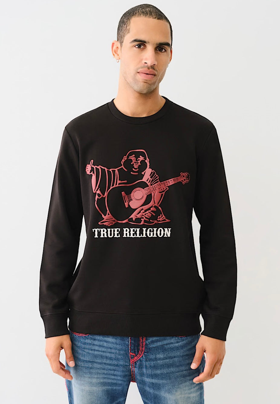 True Religion Buddha Puff Print Crewneck