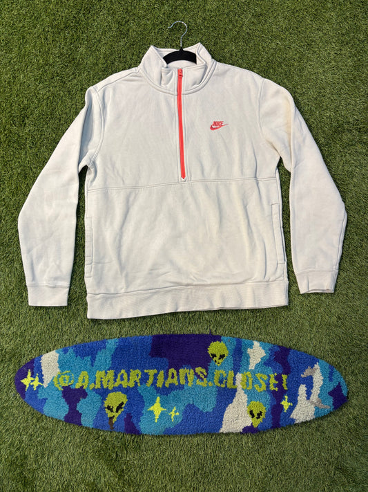 Cream and Pink Woman’s Nike Quarter Zip Sweater Size Medium