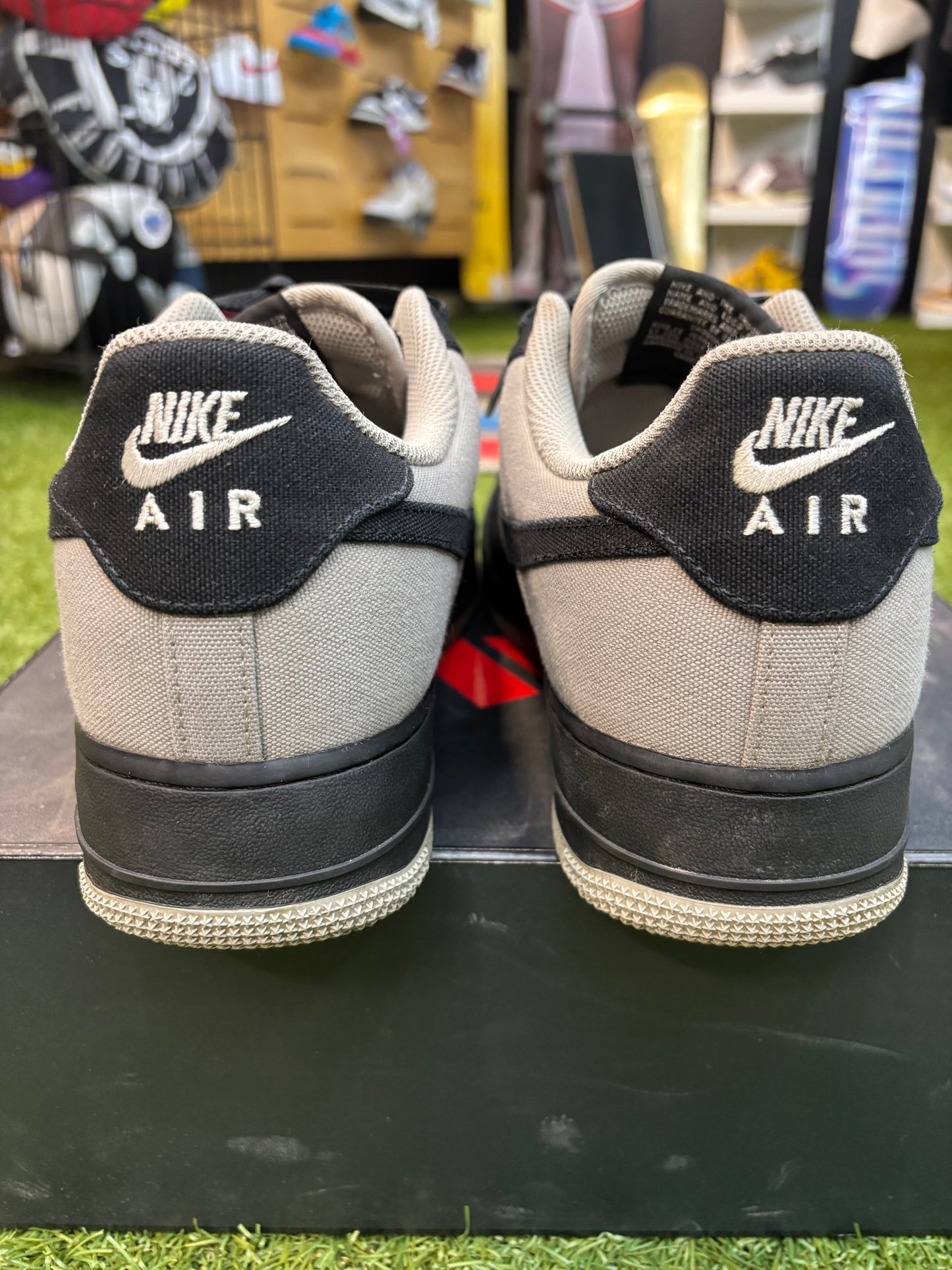 Nike Air Force One “black and grey canvas” size 12