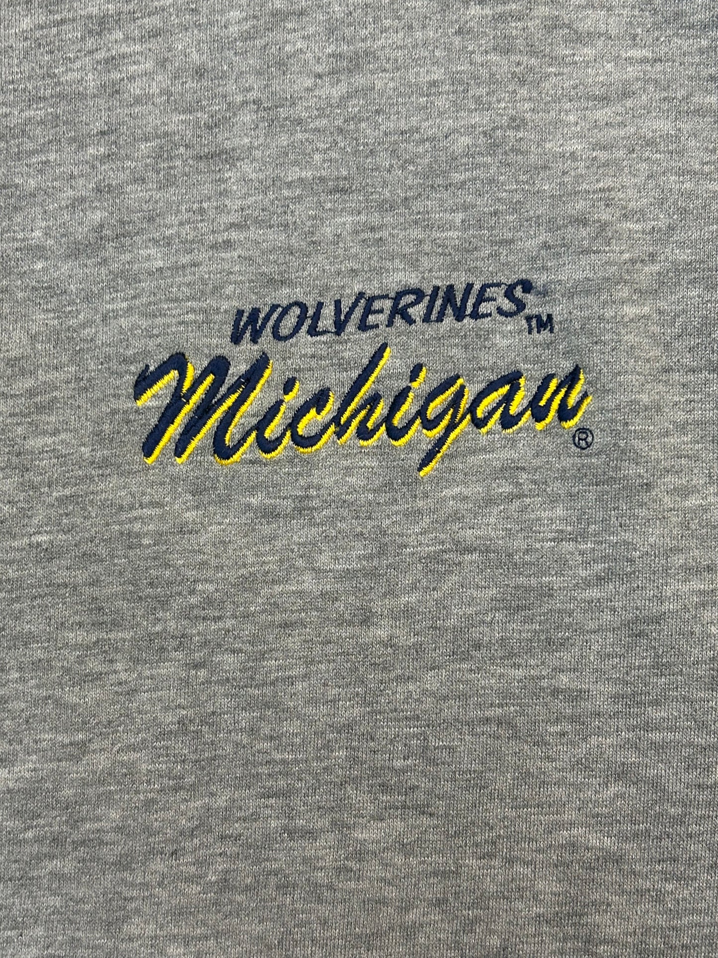 Vintage Logo7 Michigan Wolverines Embroidered Crewneck