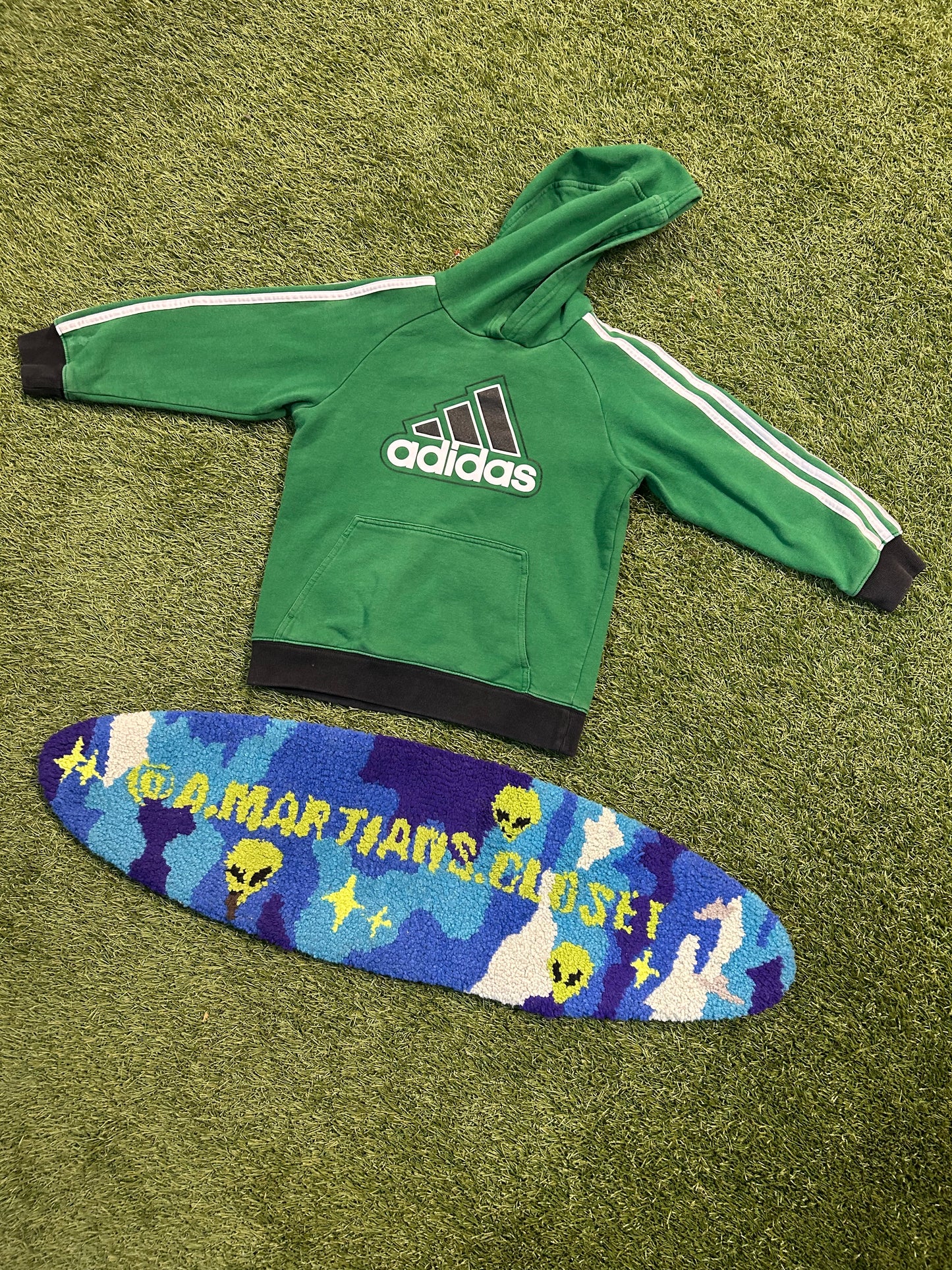 Y2K Adidas Green Kids Hoodie