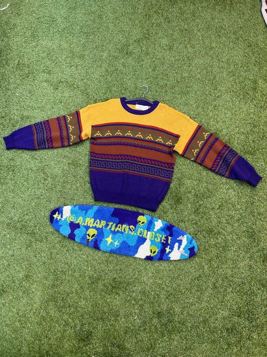 Vintage Tribal Print Knitted Sweater