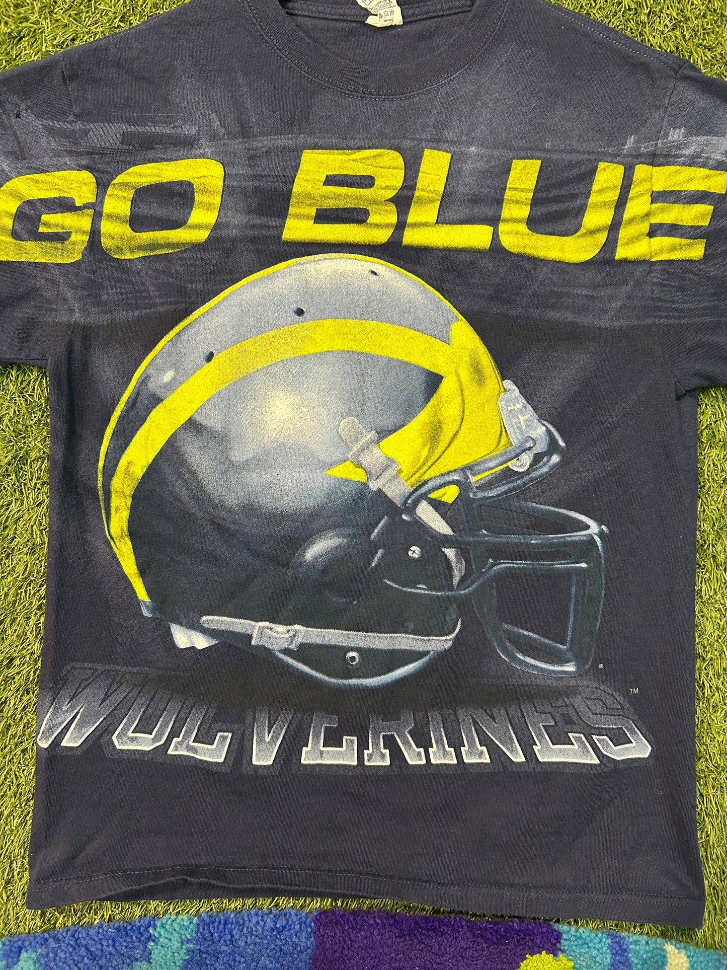 Y2K Michigan Wolverines Go Blue AOP Tee