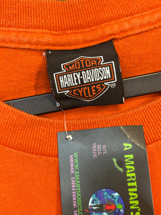 2007 Harley Davidson Sandusky Ohio Long Sleeve Orange Pocket Tee