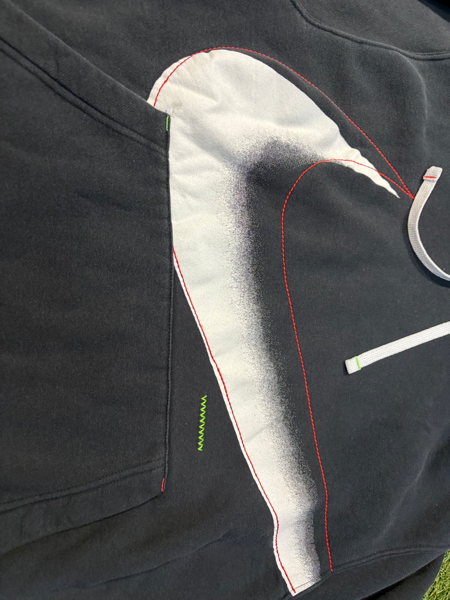 Black Big Center Swoosh Nike Hoodie Size Large