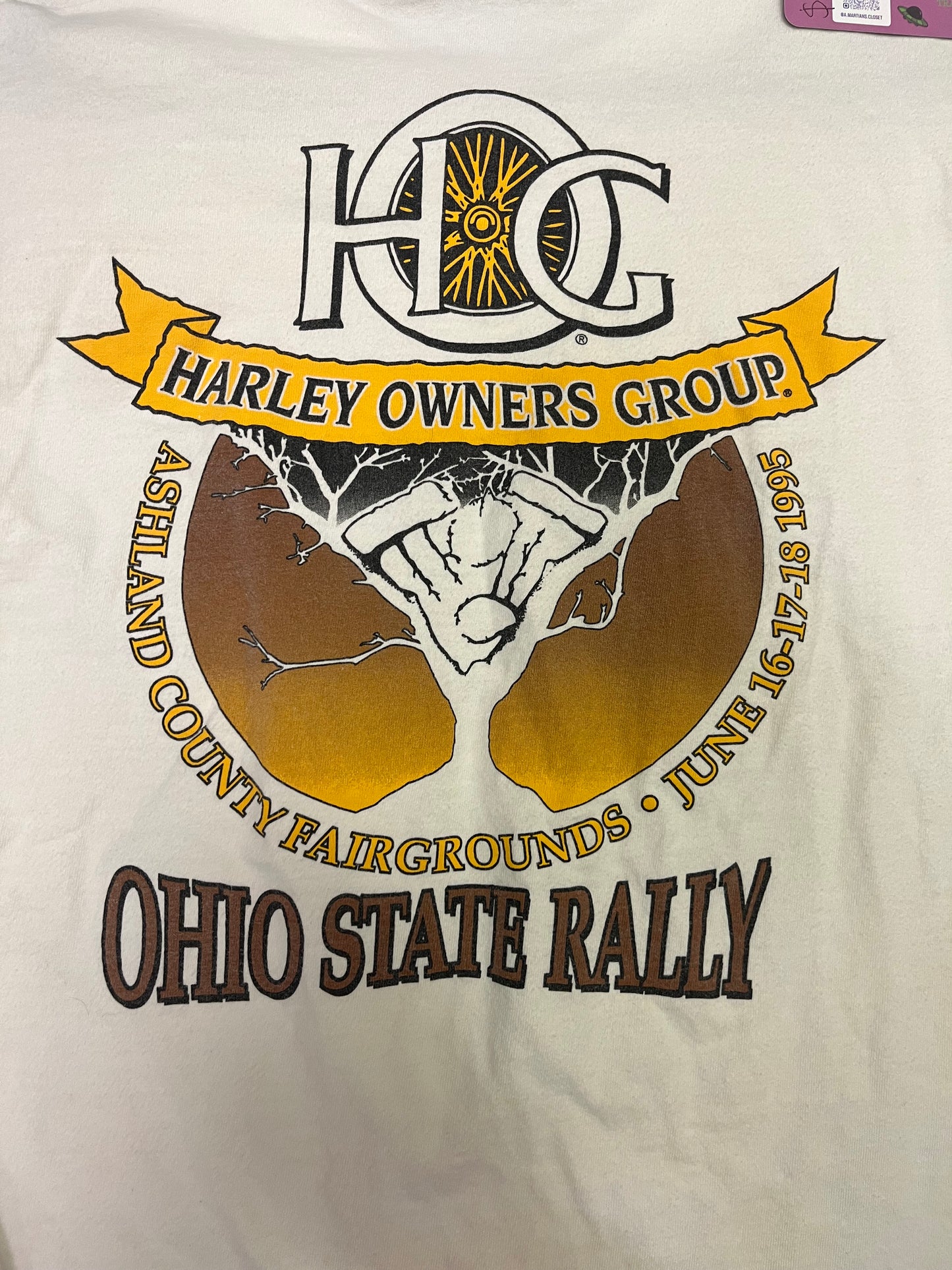 Vintage 1995 Ohio State Harley Owners Group Tee