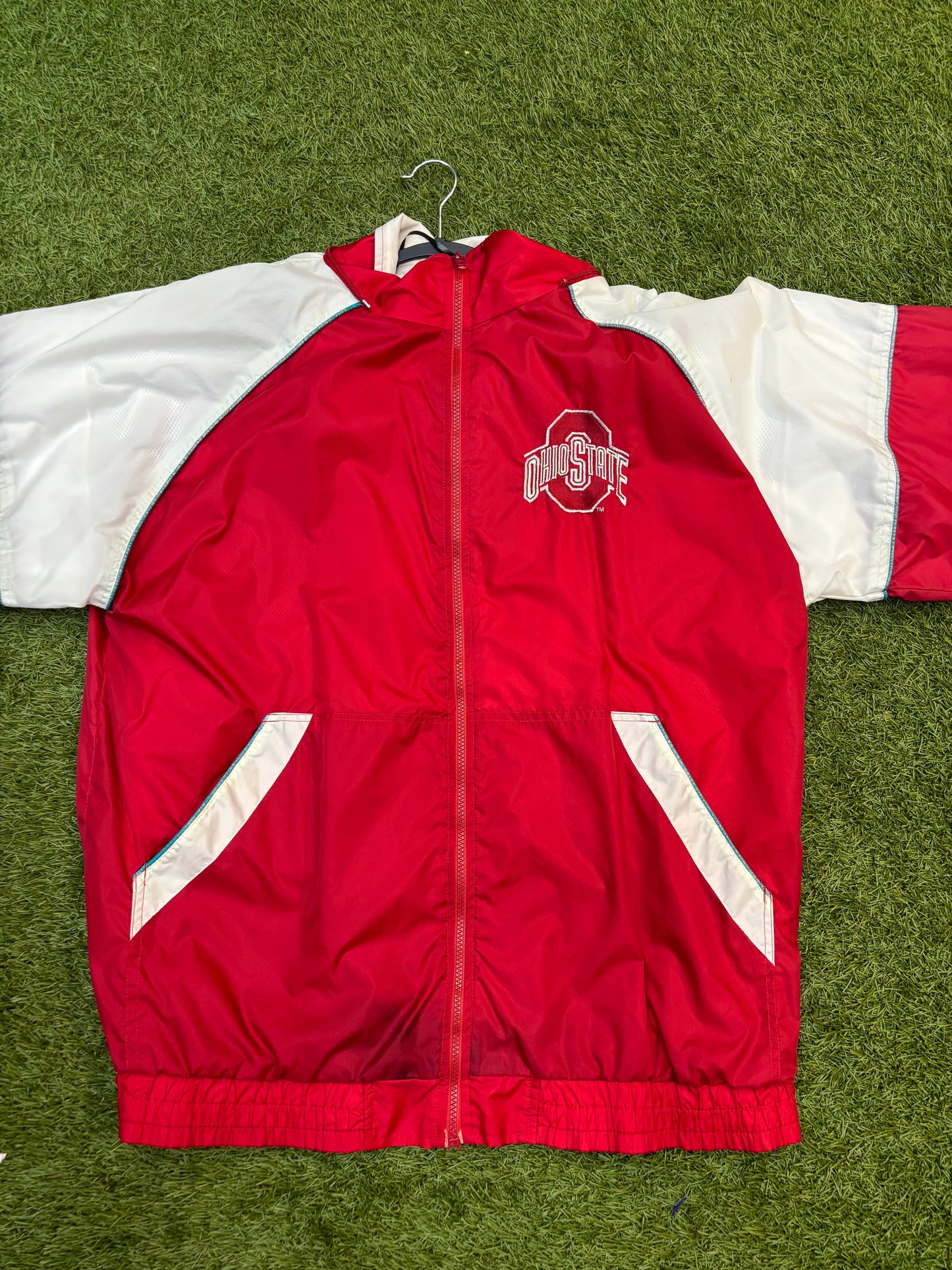 Vintage Red & White Starter Ohio State Windbreaker 90’s Jacket