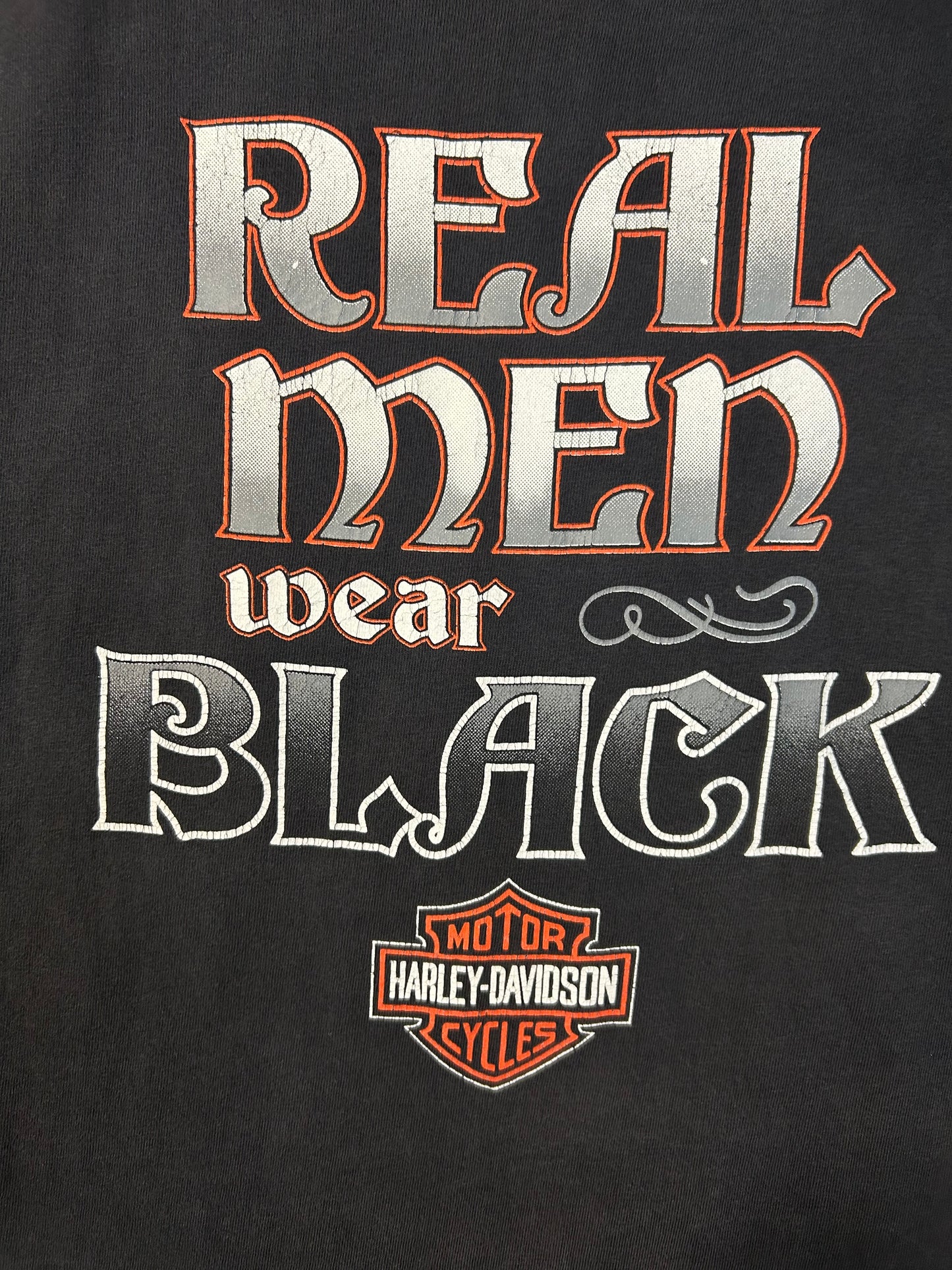 Vintage 1992 Harley Davidson Real Men Wear Black Tee
