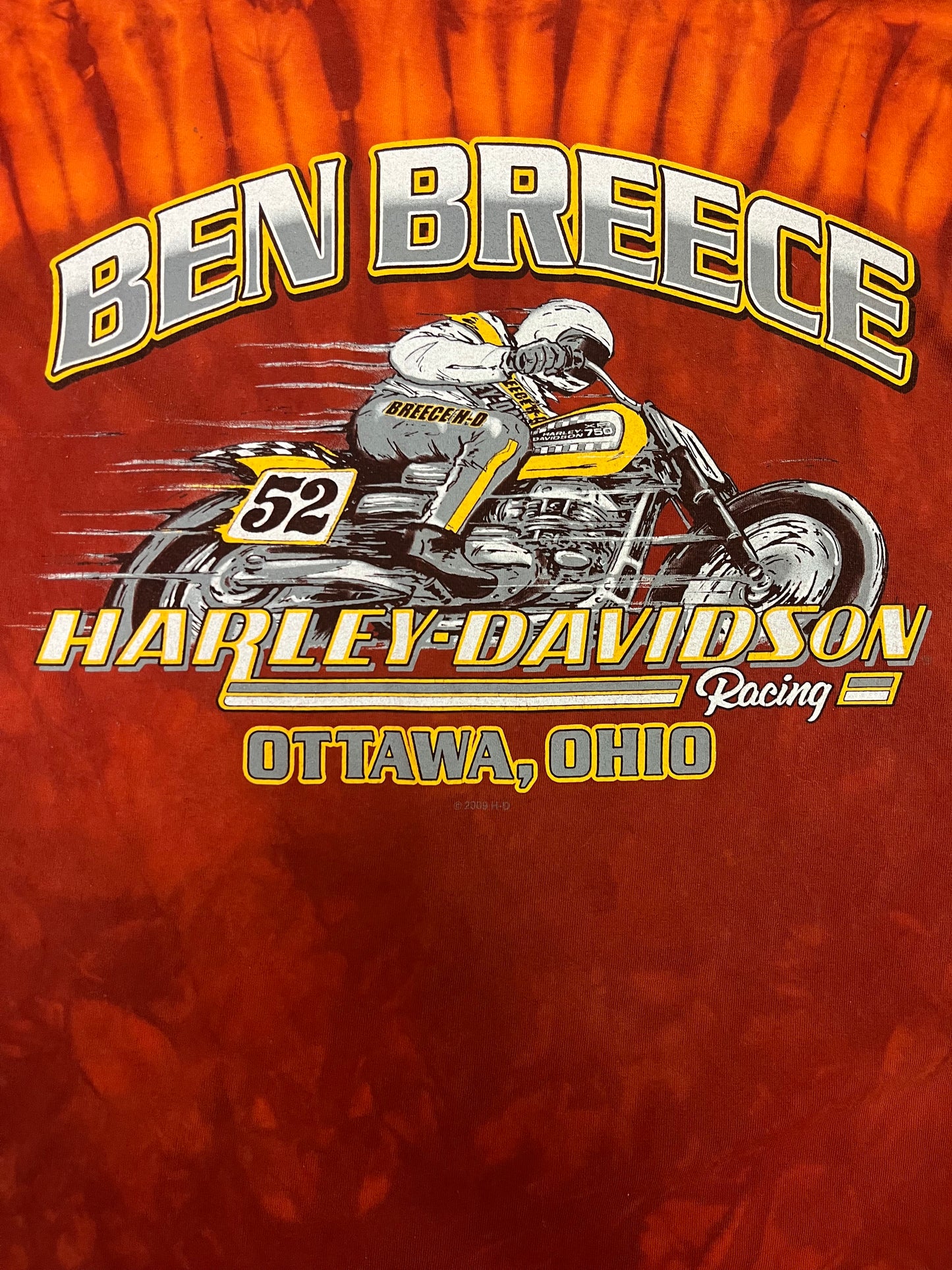 Rare Vintage 2009 Ben Breece Harley Davidson Racing Tee