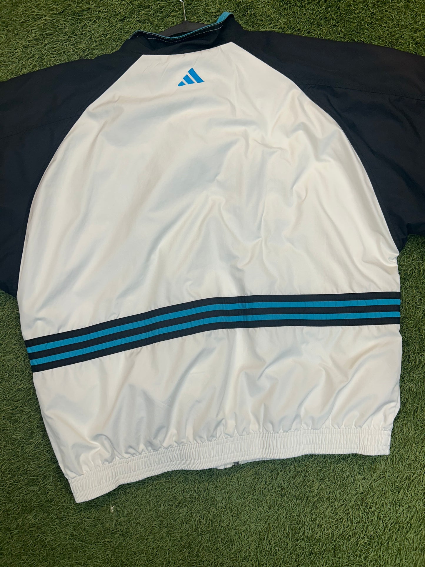 Vintage Adidas Track Jacket Blue and Black Stripe