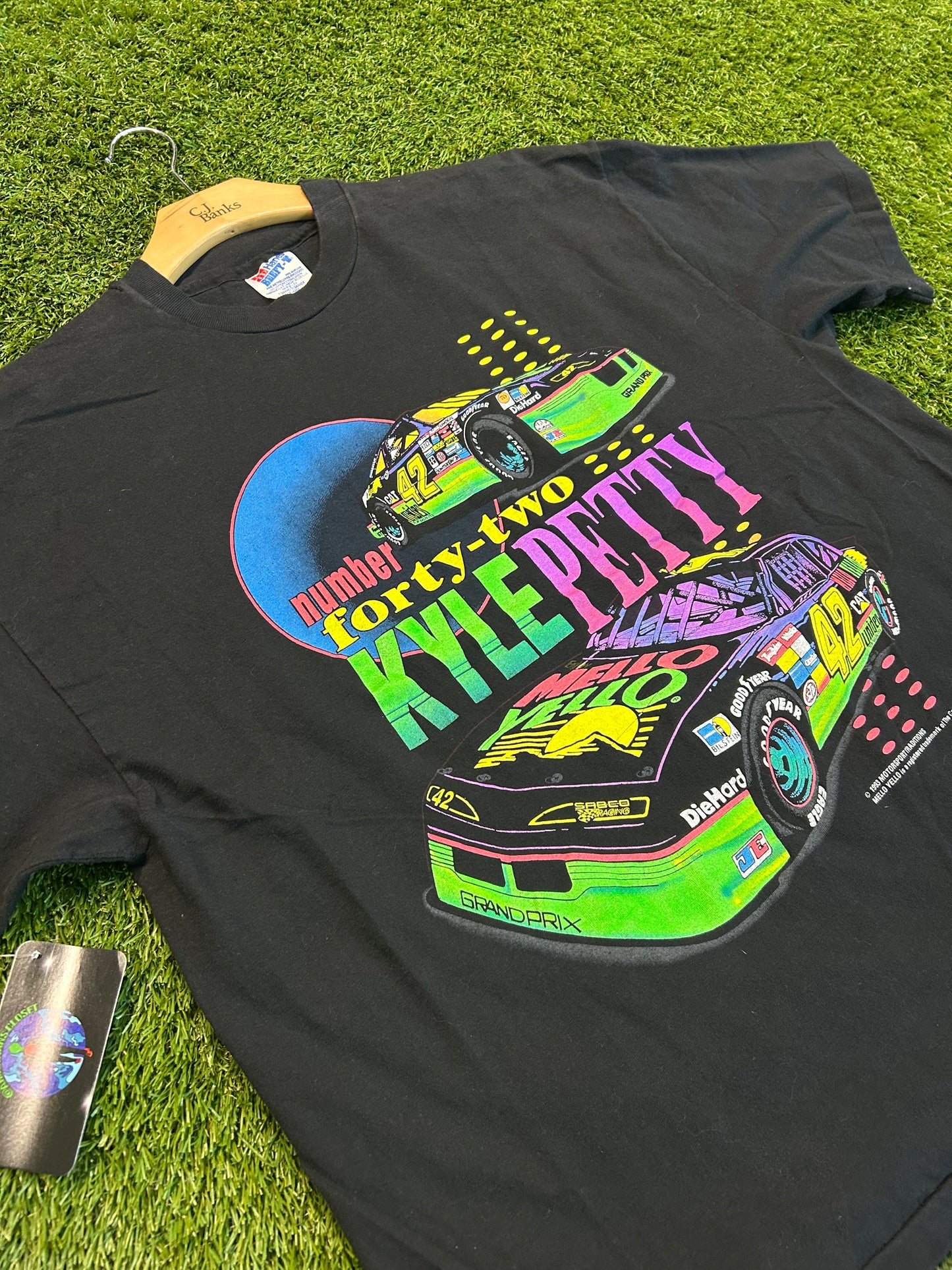 Vintage 1993 Kyle Petty # 42 Mellon Yellow Tee