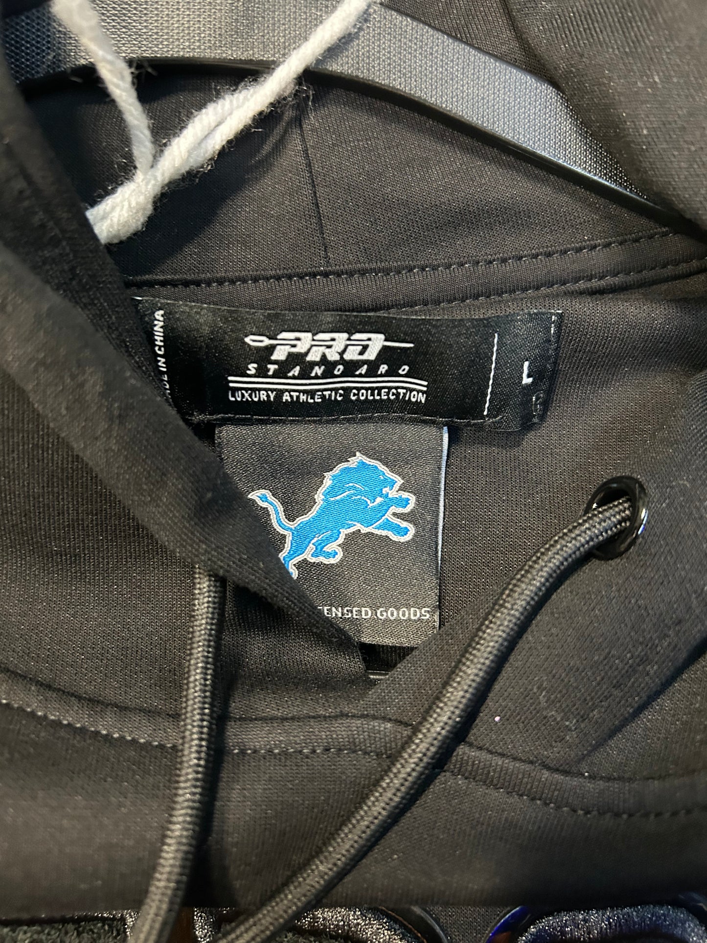 New Age Detroit Lions All Black on Black Hoodie