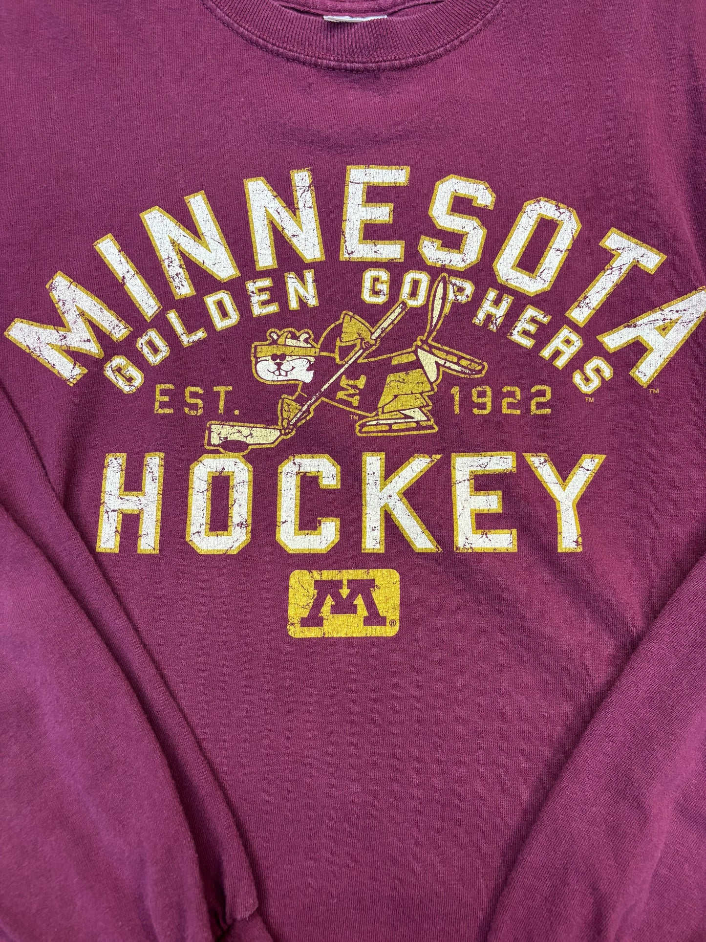 Vintage Maroon Champion Golden Gophers Hockey Long Sleeve Tee
