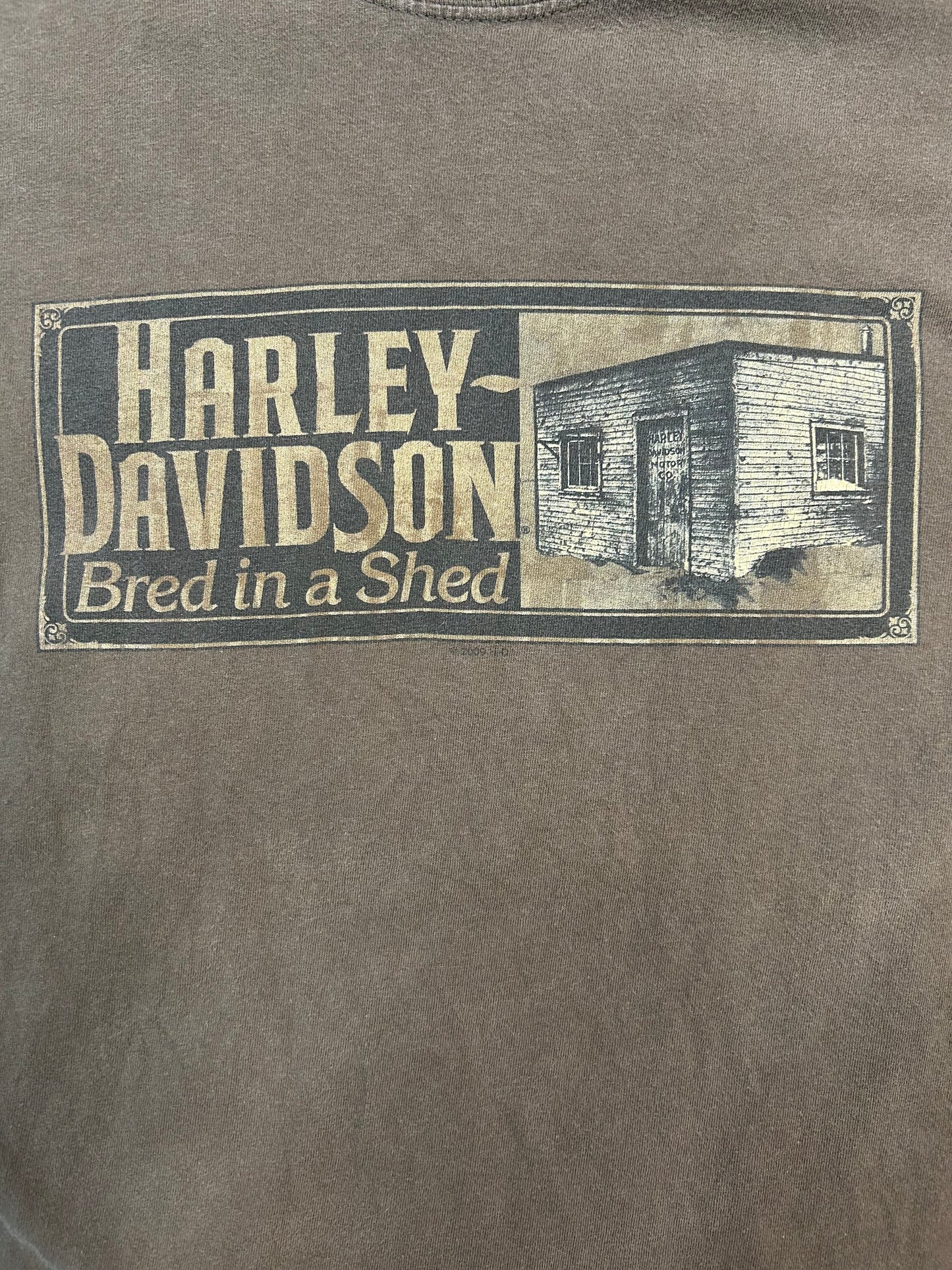 Y2K Harley Davidson Bred In A Shed Texas Tee
