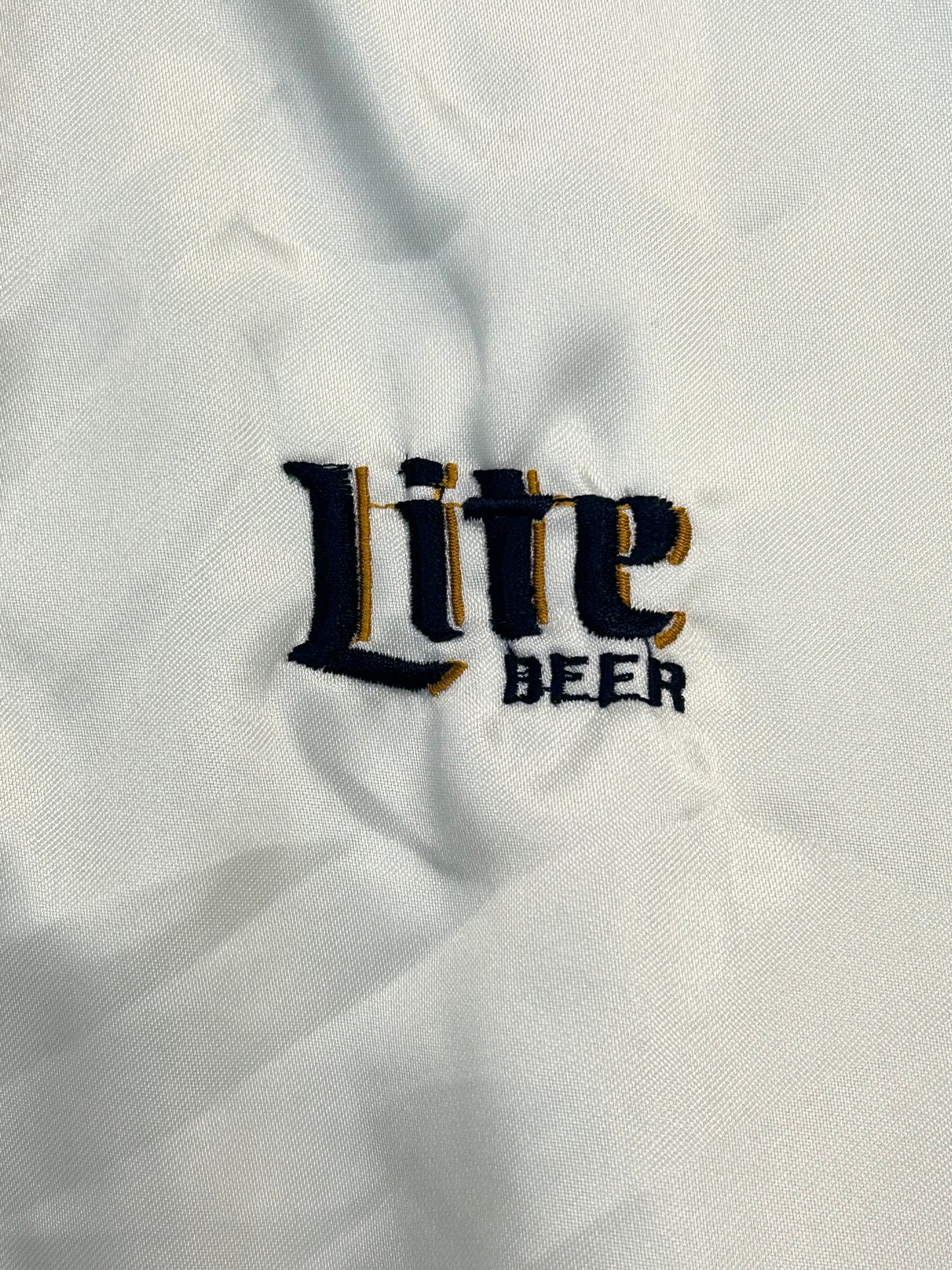 Vintage Miller Lite White Bomber Jacket