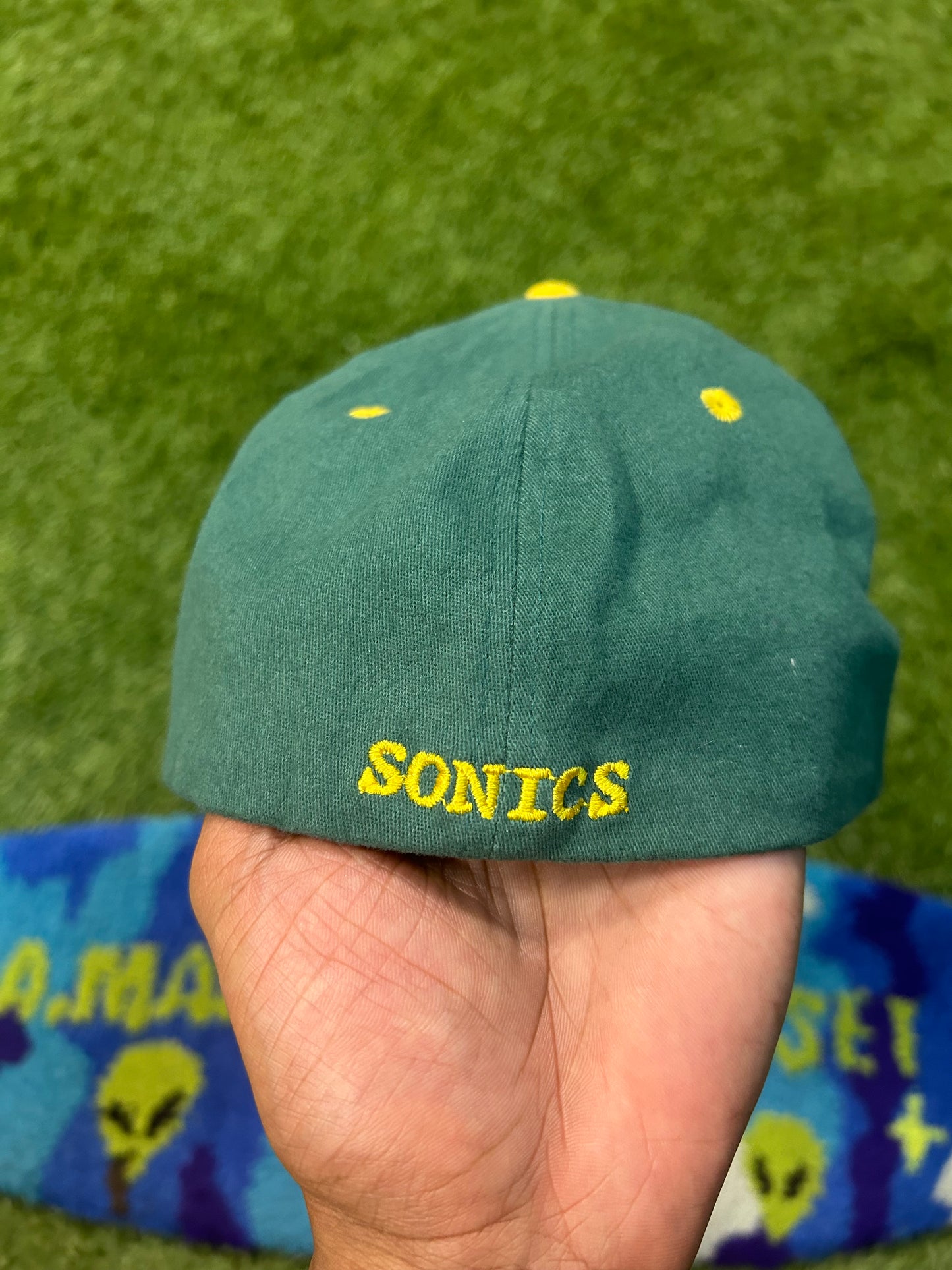 Vintage 90s NBA Seattle Sonics Brand New W/Tags Stretch Fit Cap
