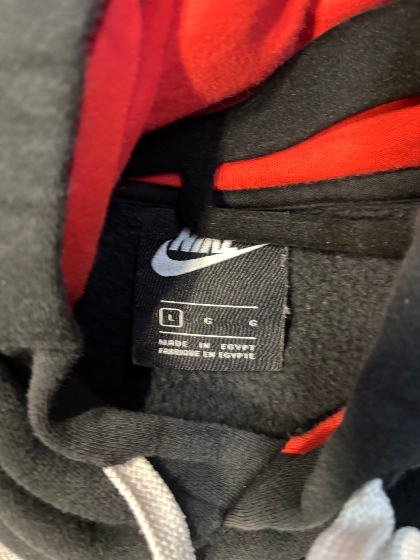 Black Big Center Swoosh Nike Hoodie Size Large