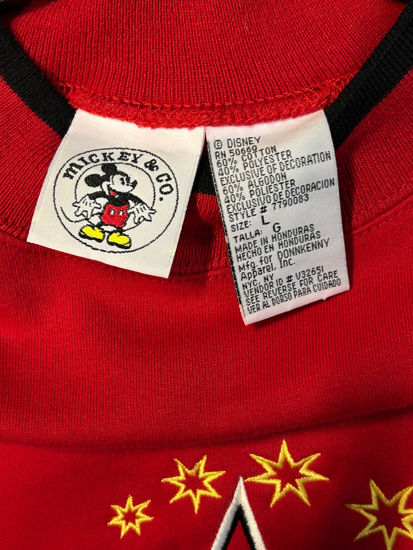 Vintage 90s Mickey Mouse The Original Shining Star Crewneck