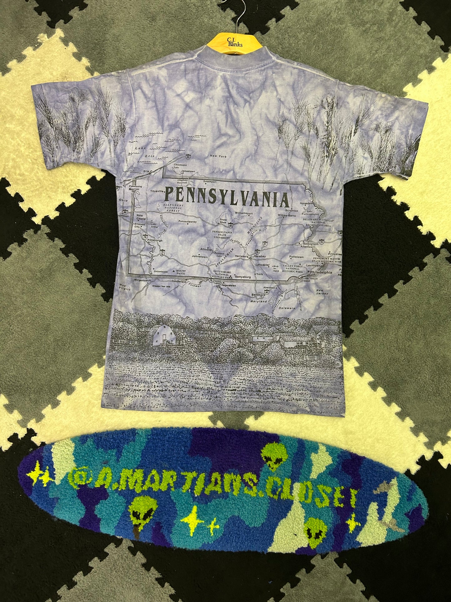 Vintage AOP Pennsylvania Map Tee