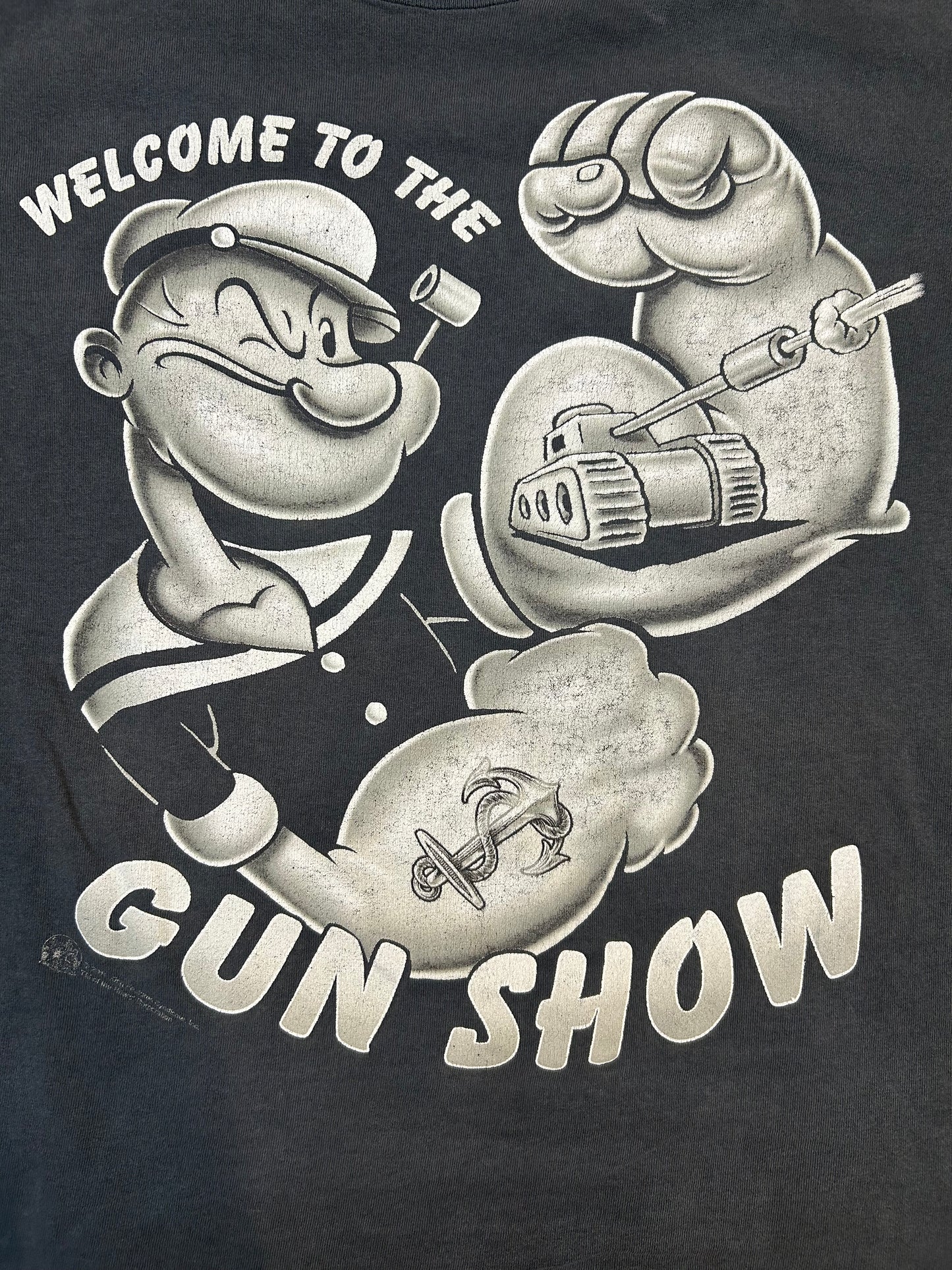 Y2K Popeye Welcome To The Gun Show Tee