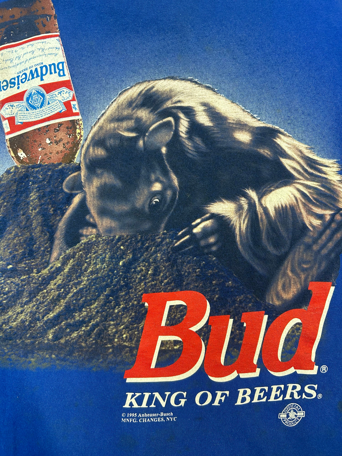 Vintage 1995 Bud Light King Of Beers Ant Eater Promo Tee