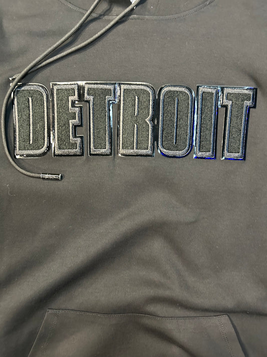 New Age Detroit Lions All Black on Black Hoodie