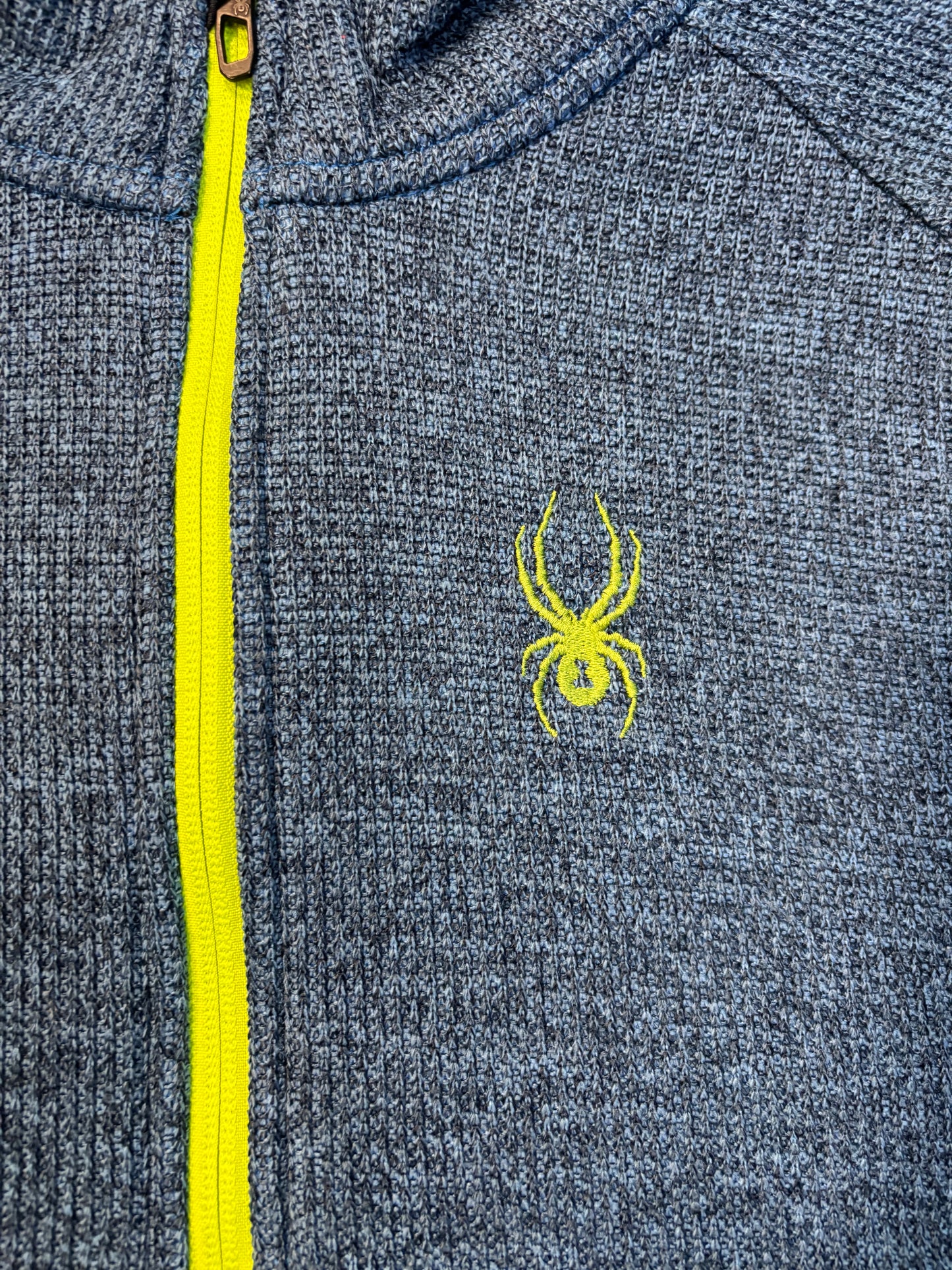 Multi Blue Knitted Spyder Brand Quarter Zip Jacket