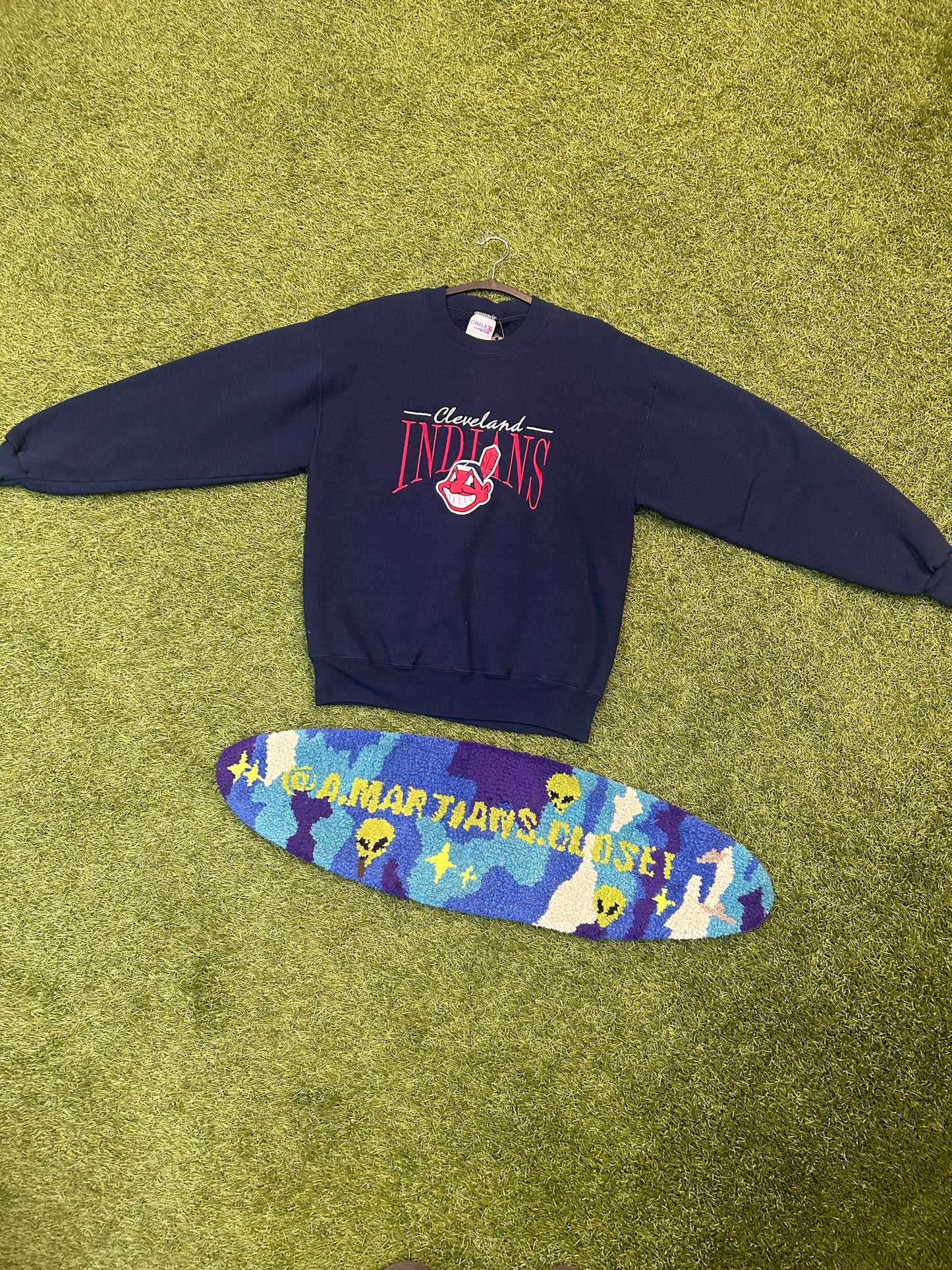 Vintage 90s Chalk Line Cleveland Indians Embroidered Crewneck