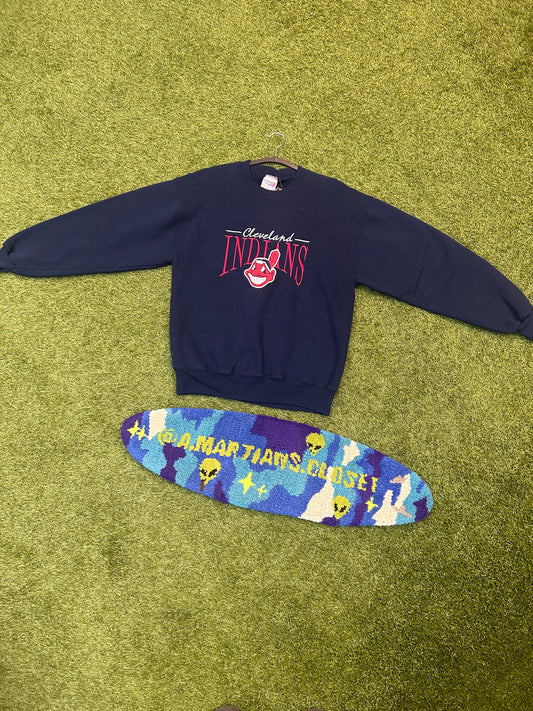 Vintage 90s Chalk Line Cleveland Indians Embroidered Crewneck