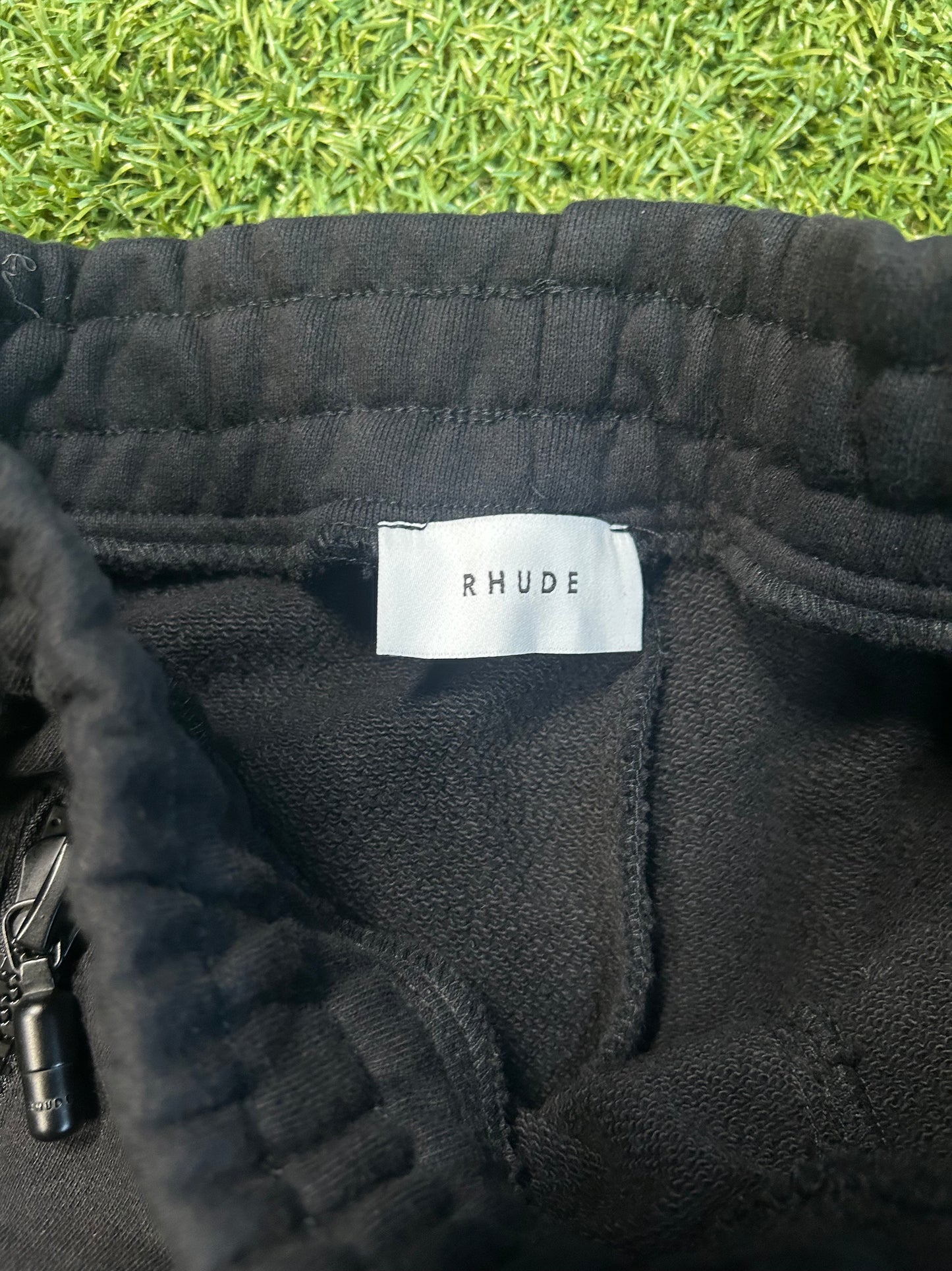 Rhude Black Classic Cargo Colorblock Pattern Sweat Pants