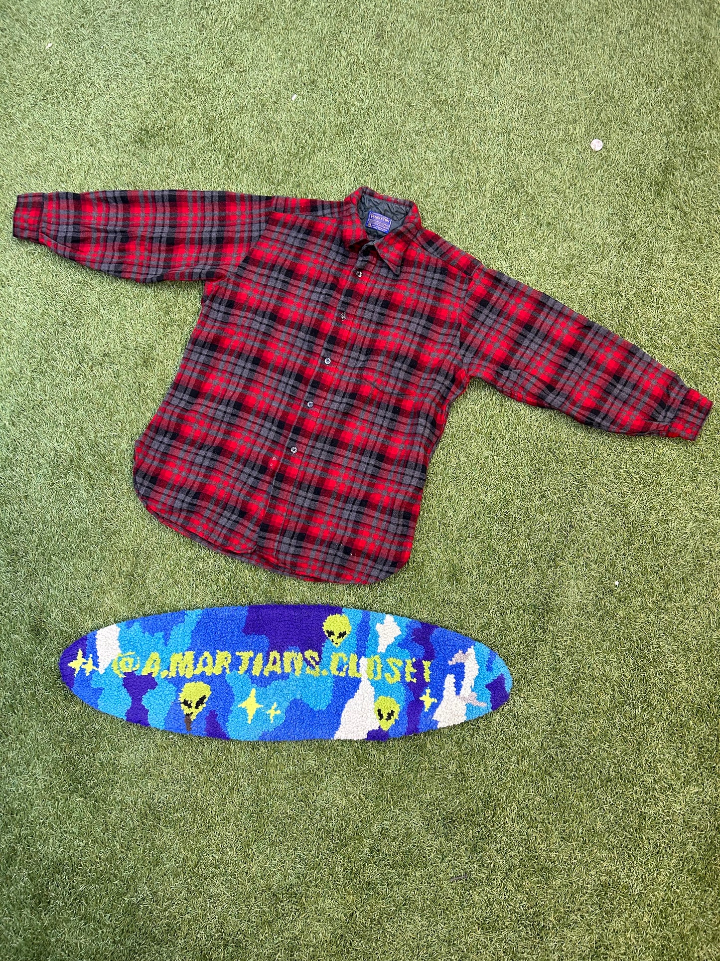 Vintage Pendleton Red Flannel Button Up Shirt