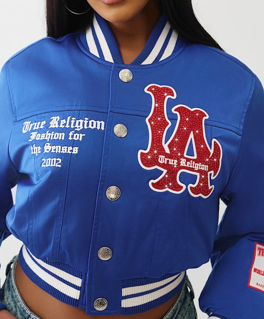 True Religion Shrunken Satun Bomber Jacket