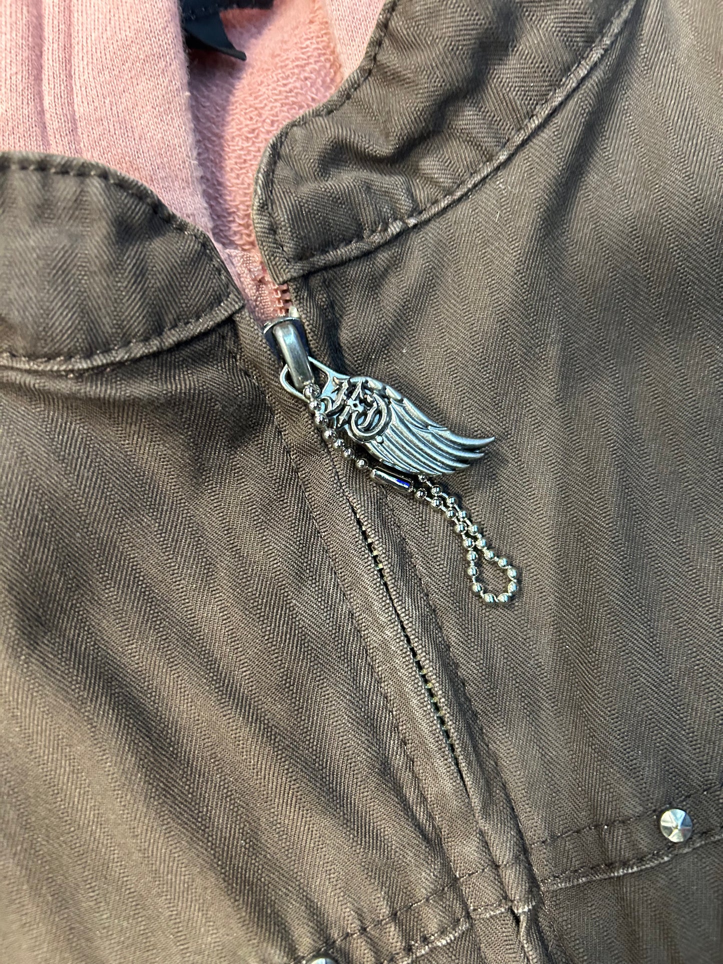 Vintage 90s Harley Davidson Pink Under Hoodie Women’s Jacket