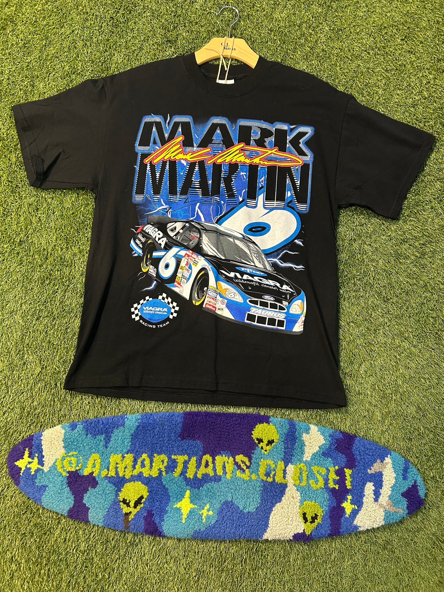 Vintage 90s Mark Martin Viagra #6 NASCAR Front and Back Hit Tee